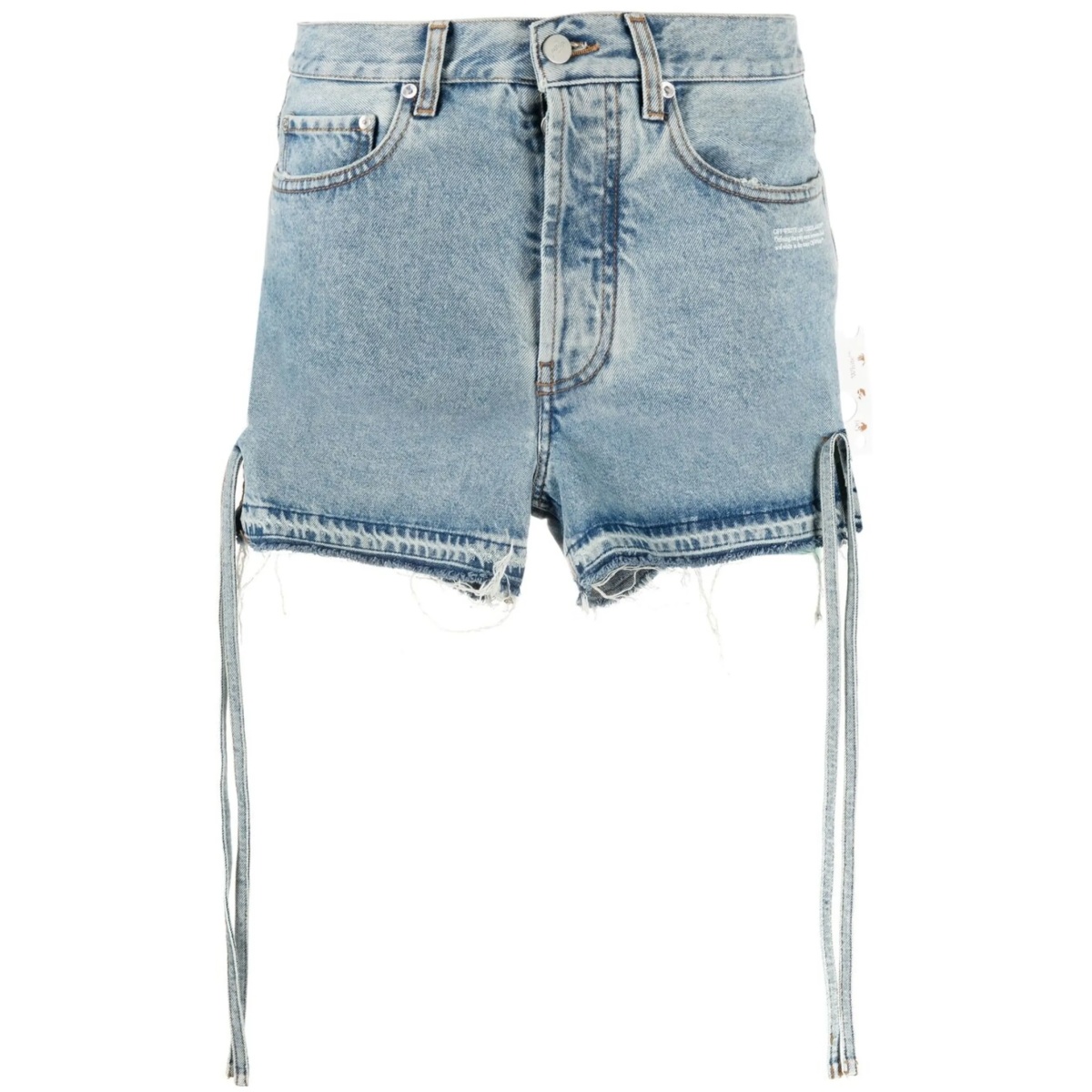 side tie fastening denim shorts