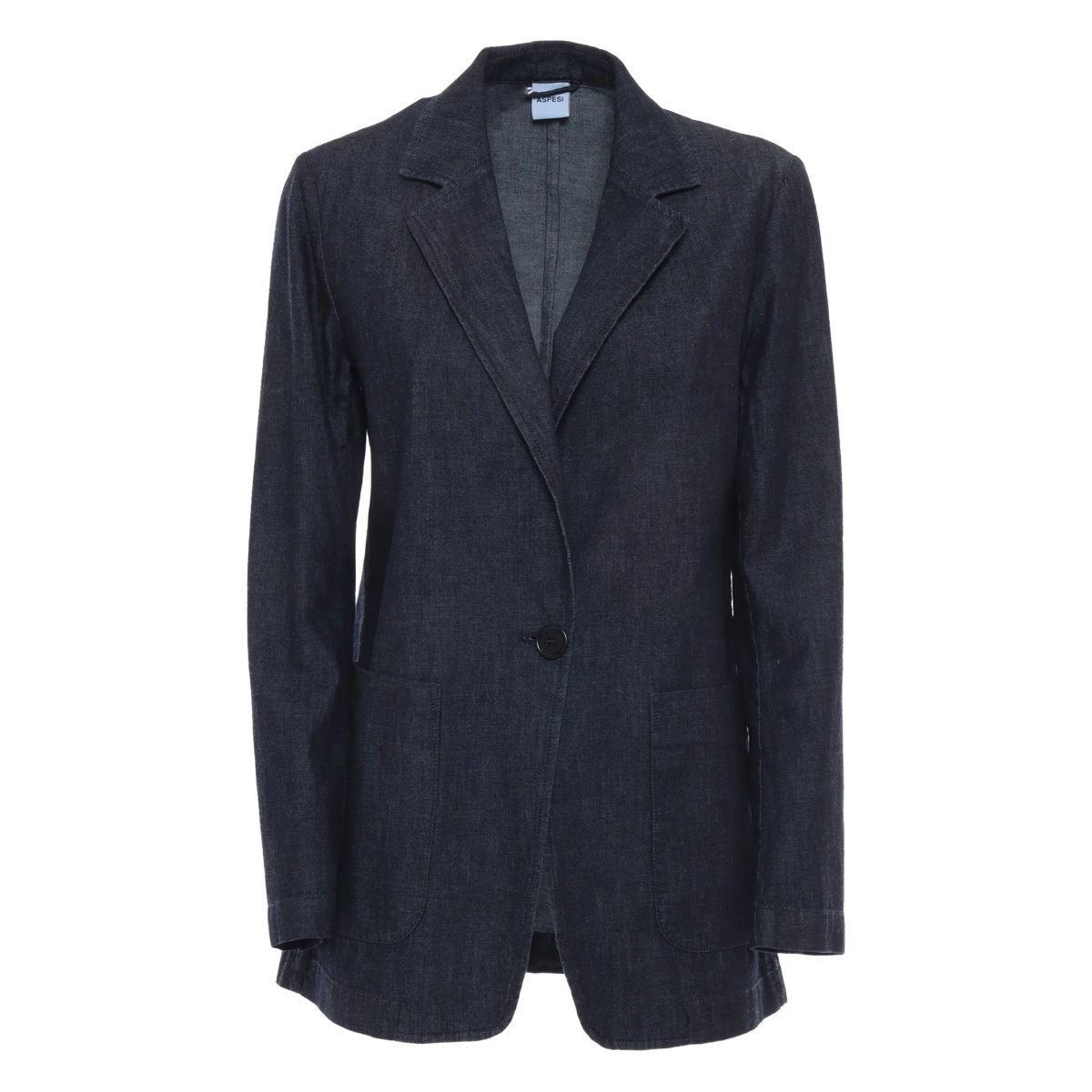 single-button denim jacket