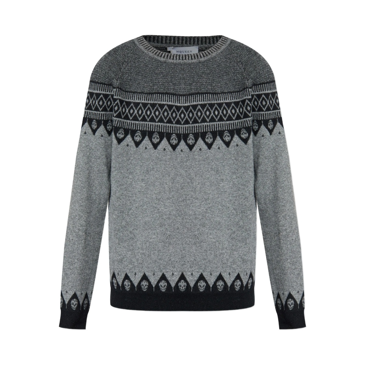 skull-motif wool sweater