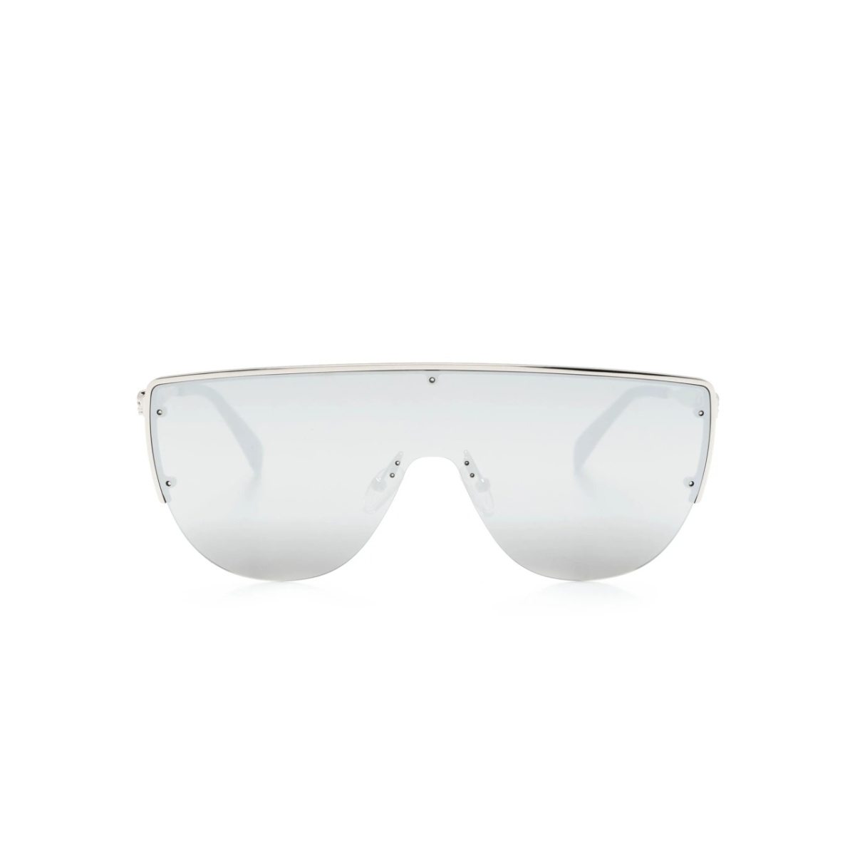 skull-stud shield-frame sunglasses