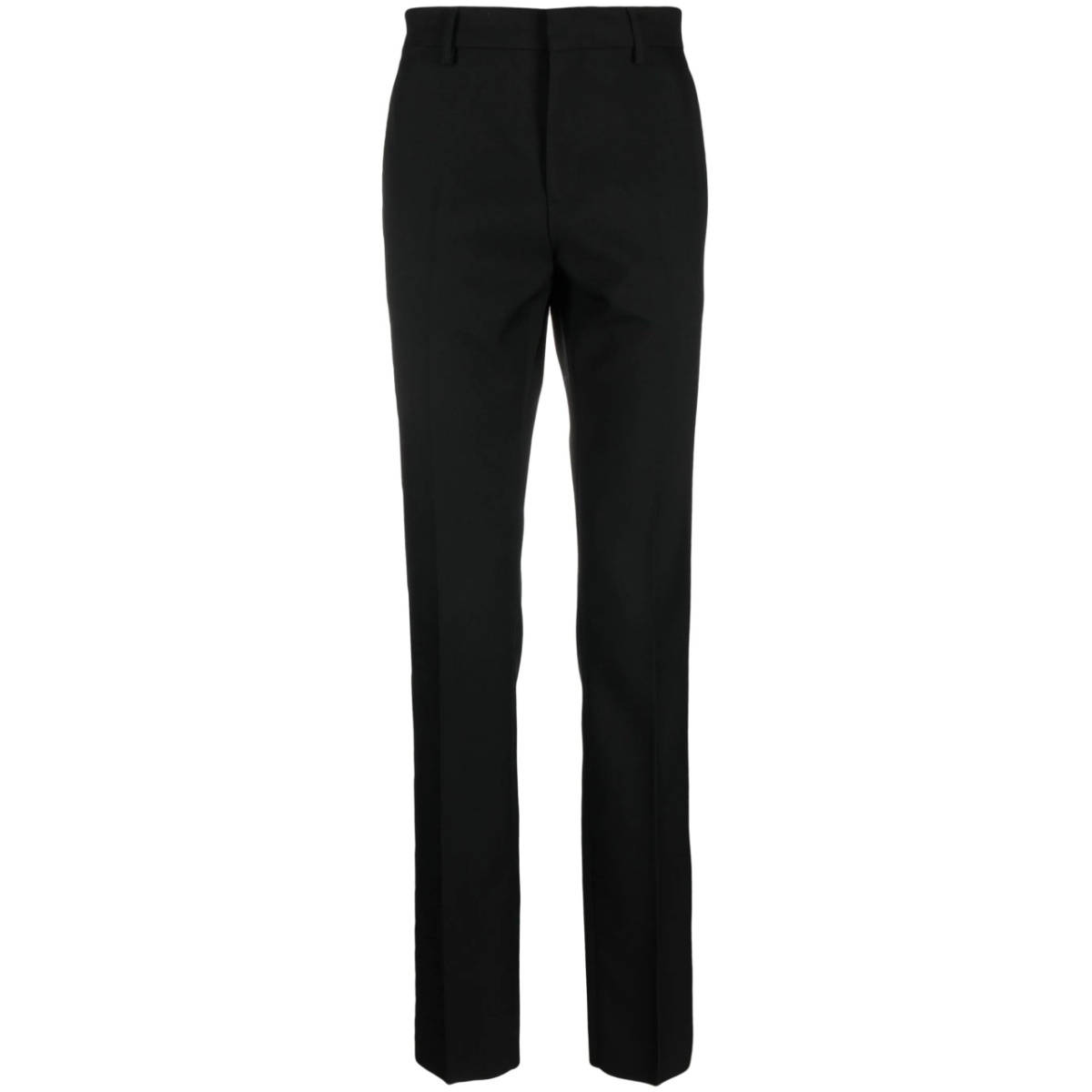 slim-cut wool trousers