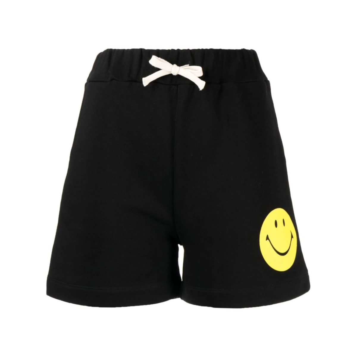 smiley-face print cotton shorts
