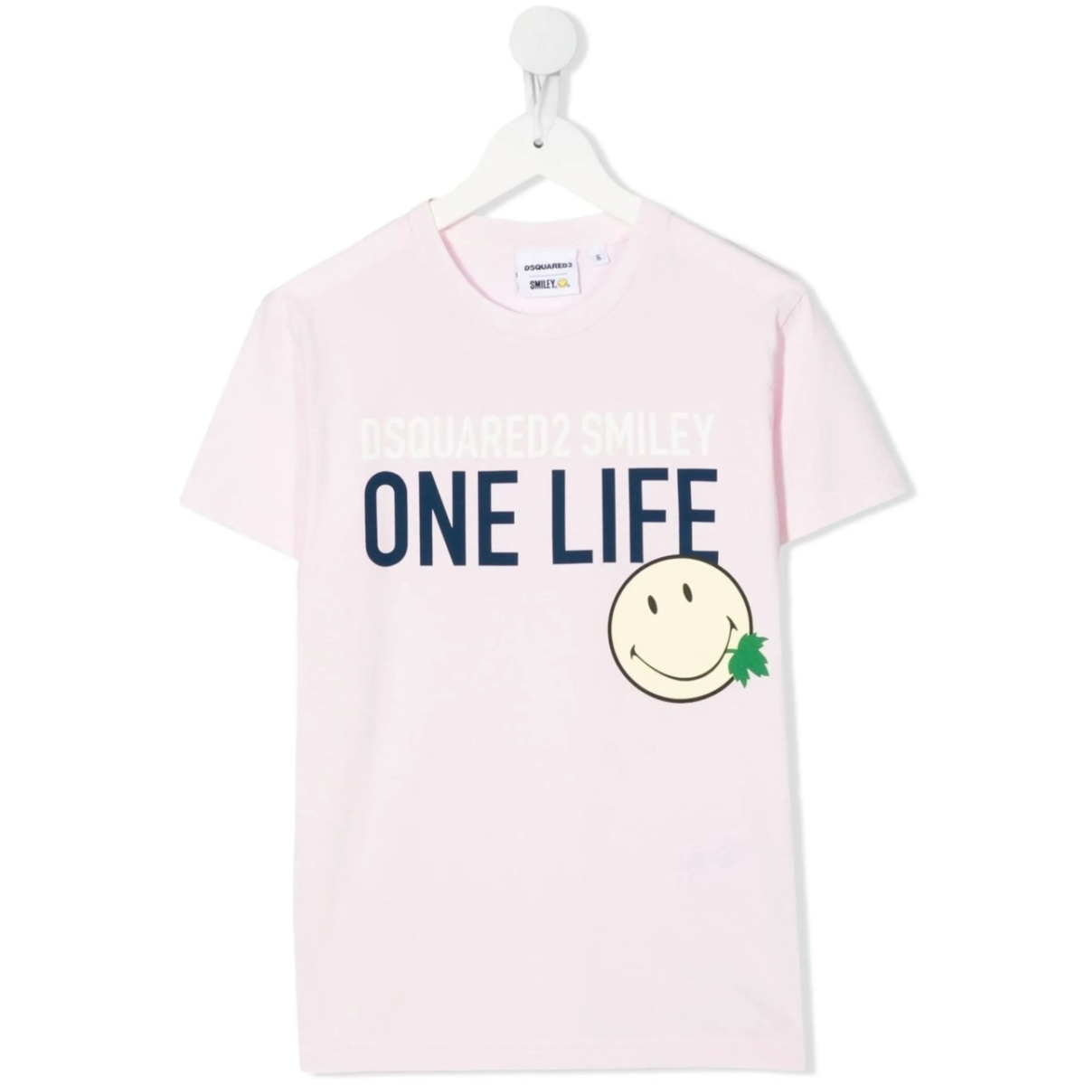 Smiley-print short-sleeve T-shirt