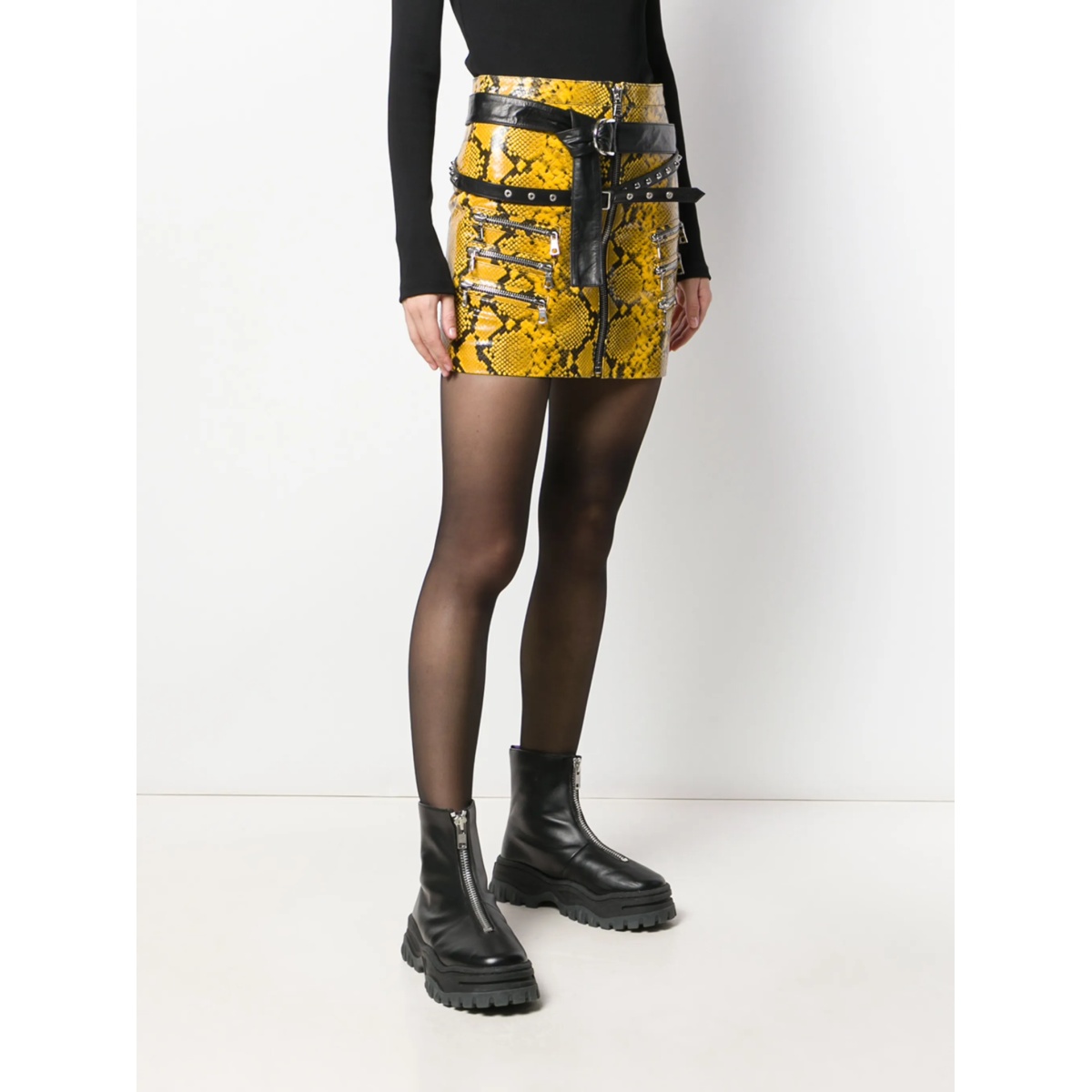 snake-effect mini skirt - Img 3