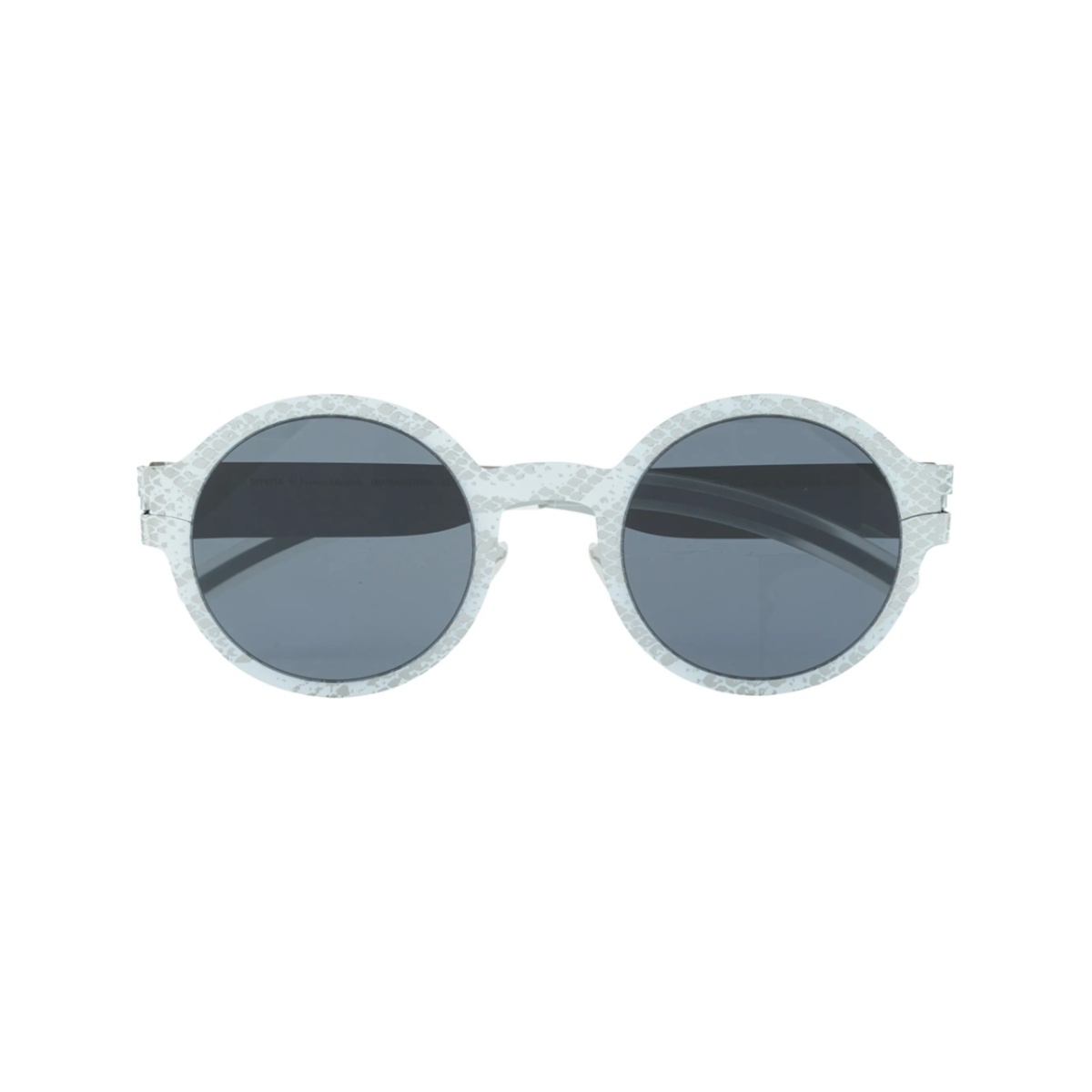 snake-print round sunglasses