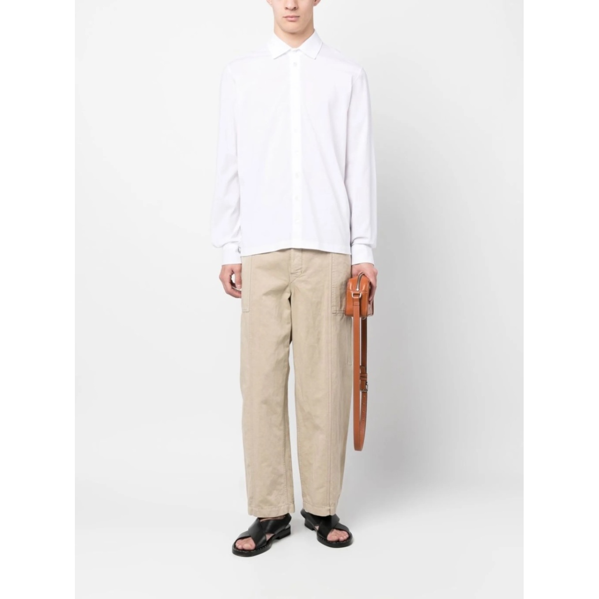 spread-collar cotton shirt - Img 2