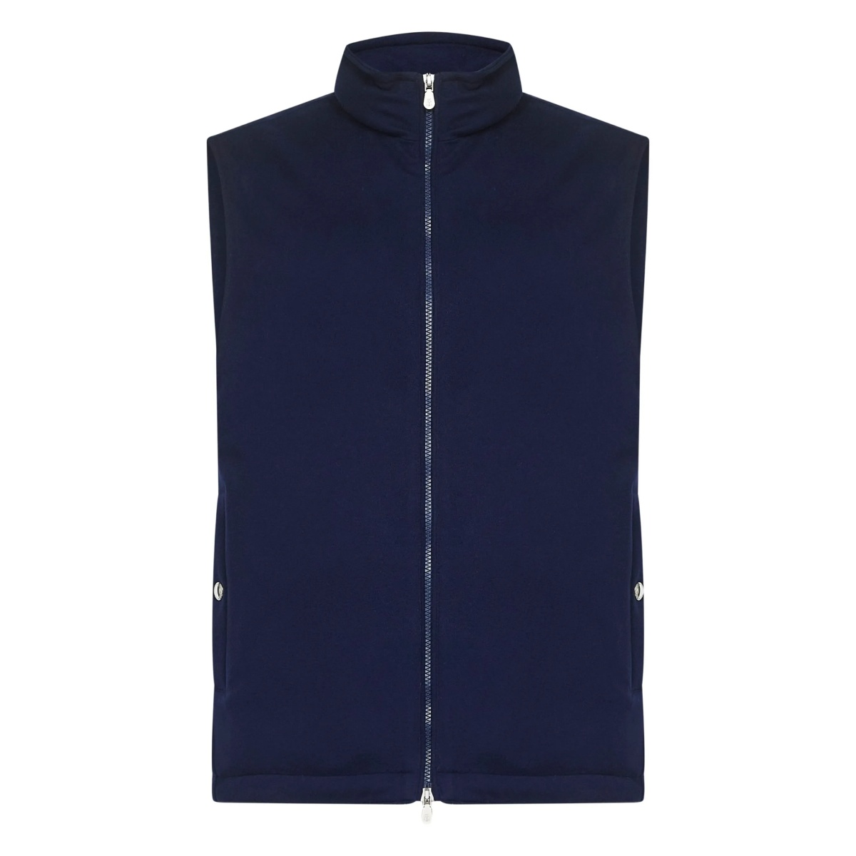 stand-collar zip-front gilet