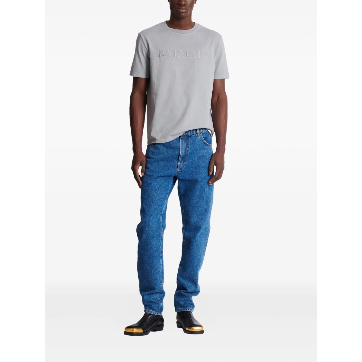 straight-cut cotton jeans - Img 2
