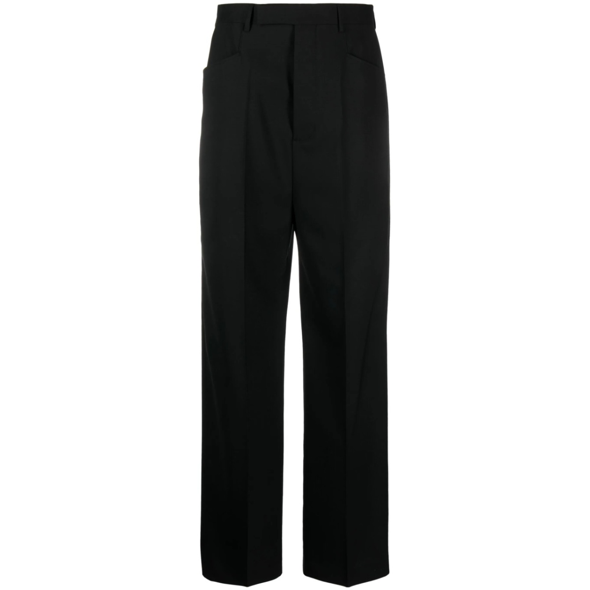 straight-leg wool tailored trousers