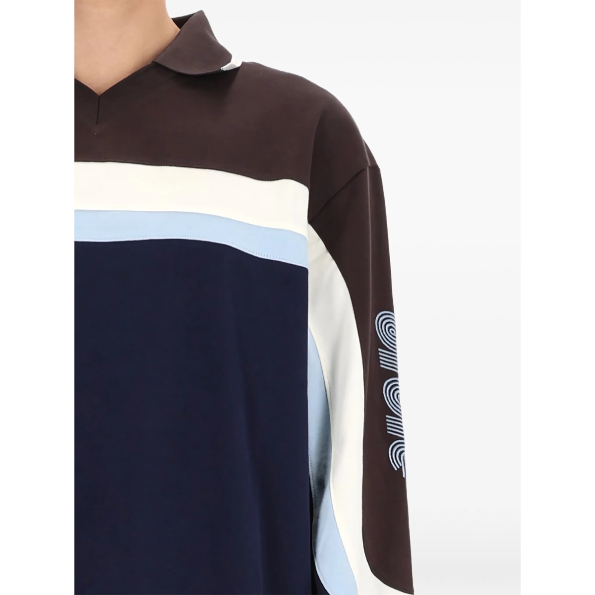striped long-sleeves polo shirt - Img 2