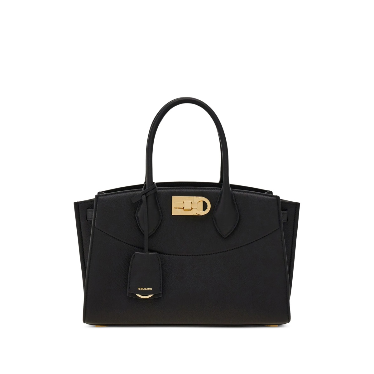 structured leather tote bag
