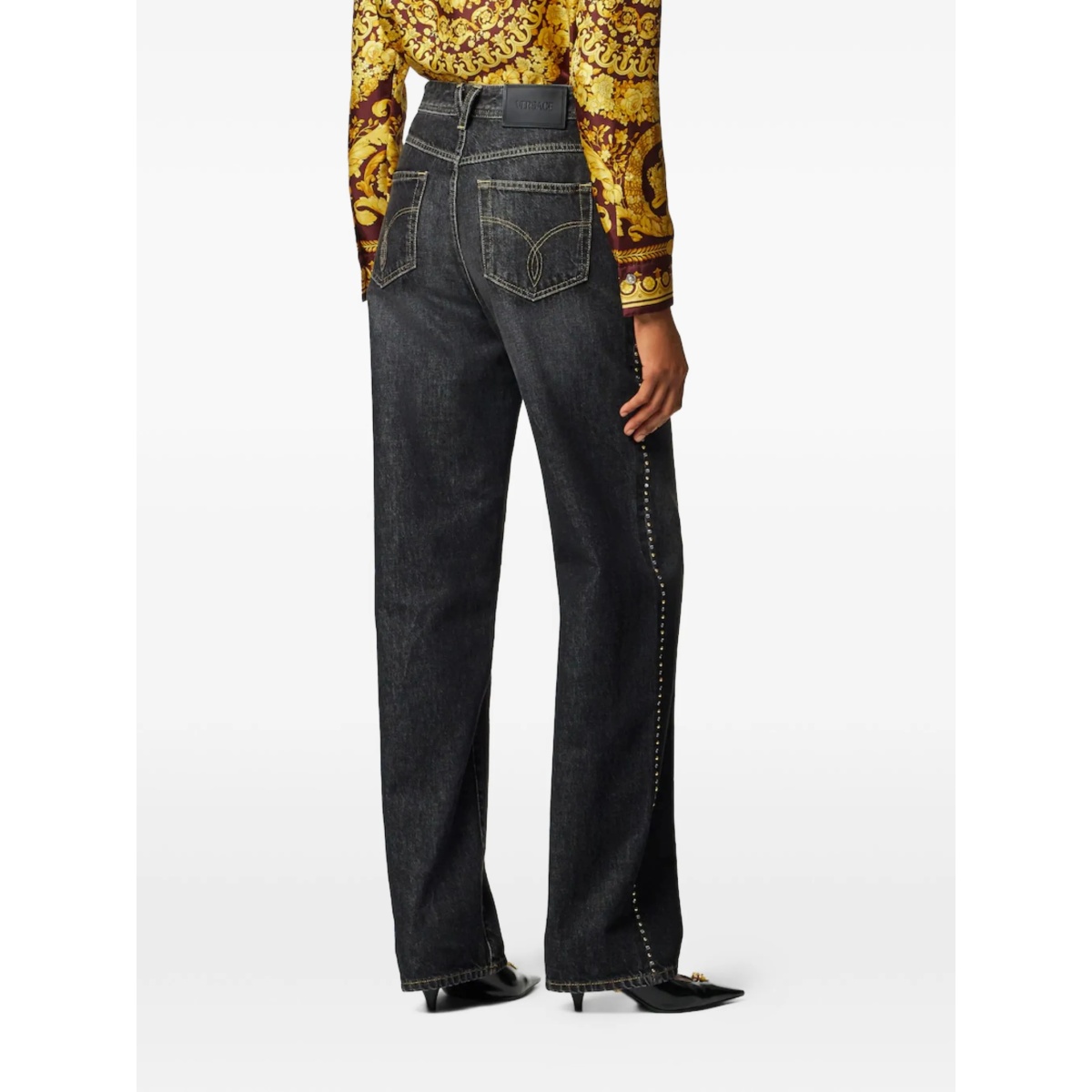 studded denim trousers - Img 4