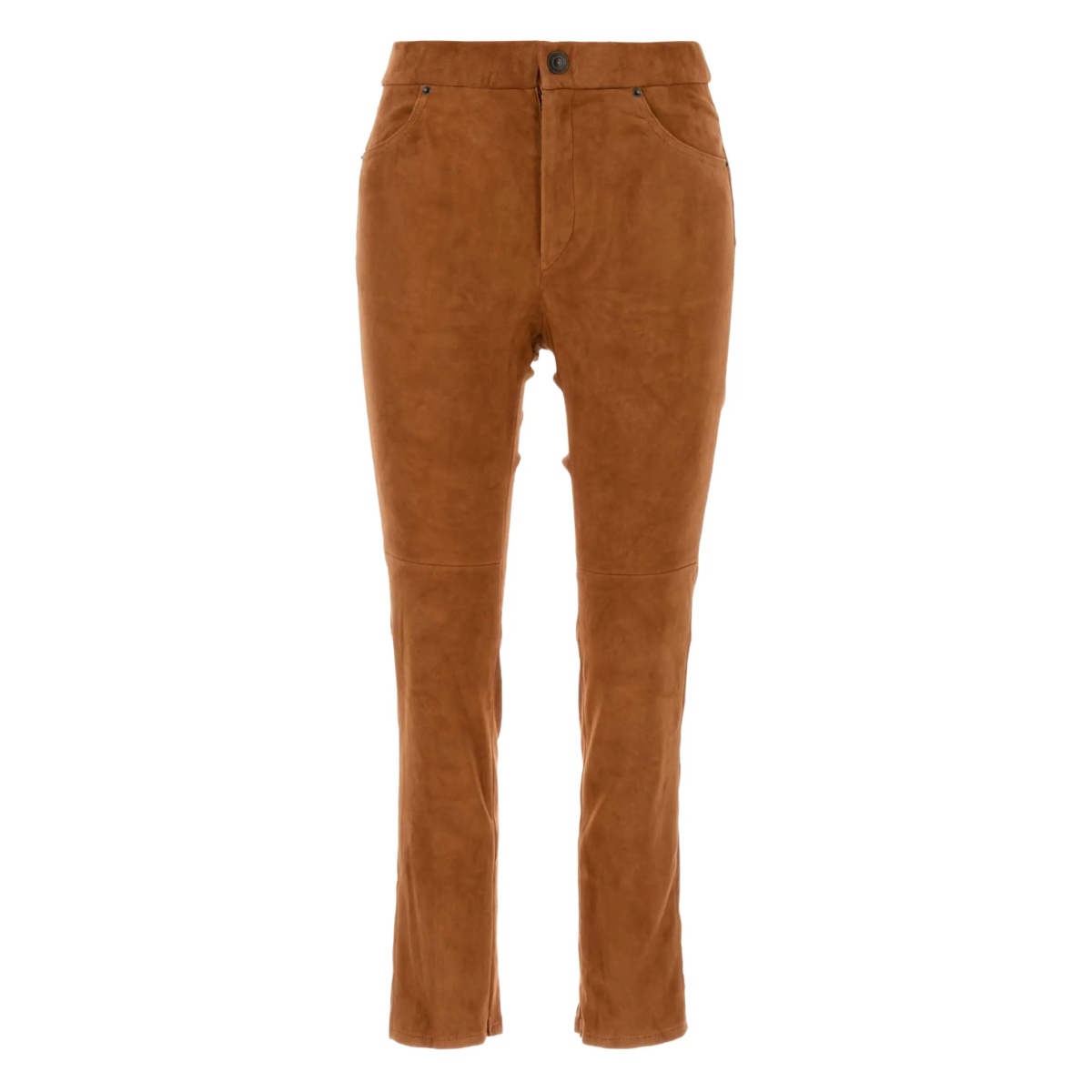 suede back-pockets trousers