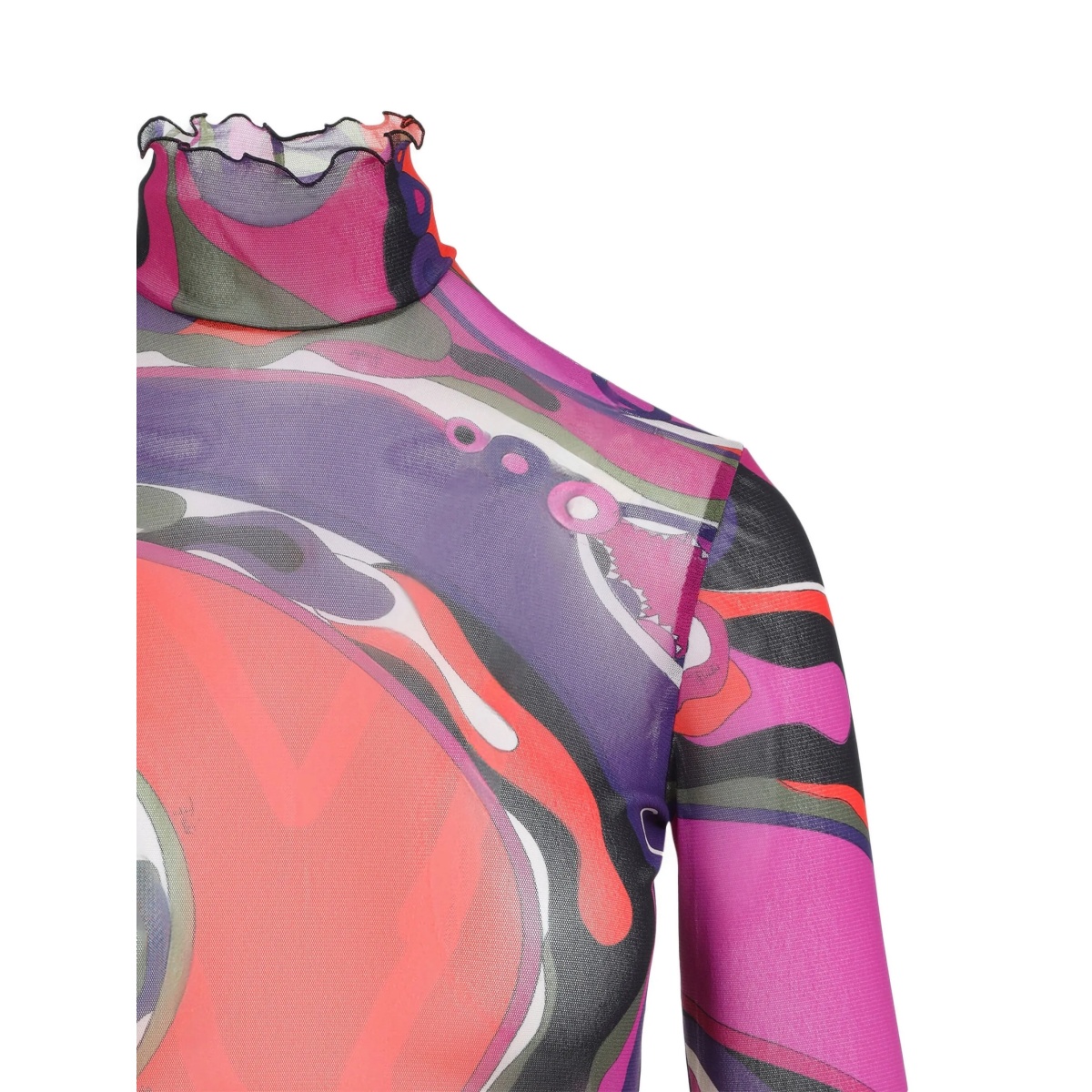 swirl-print turtleneck dress - Img 4