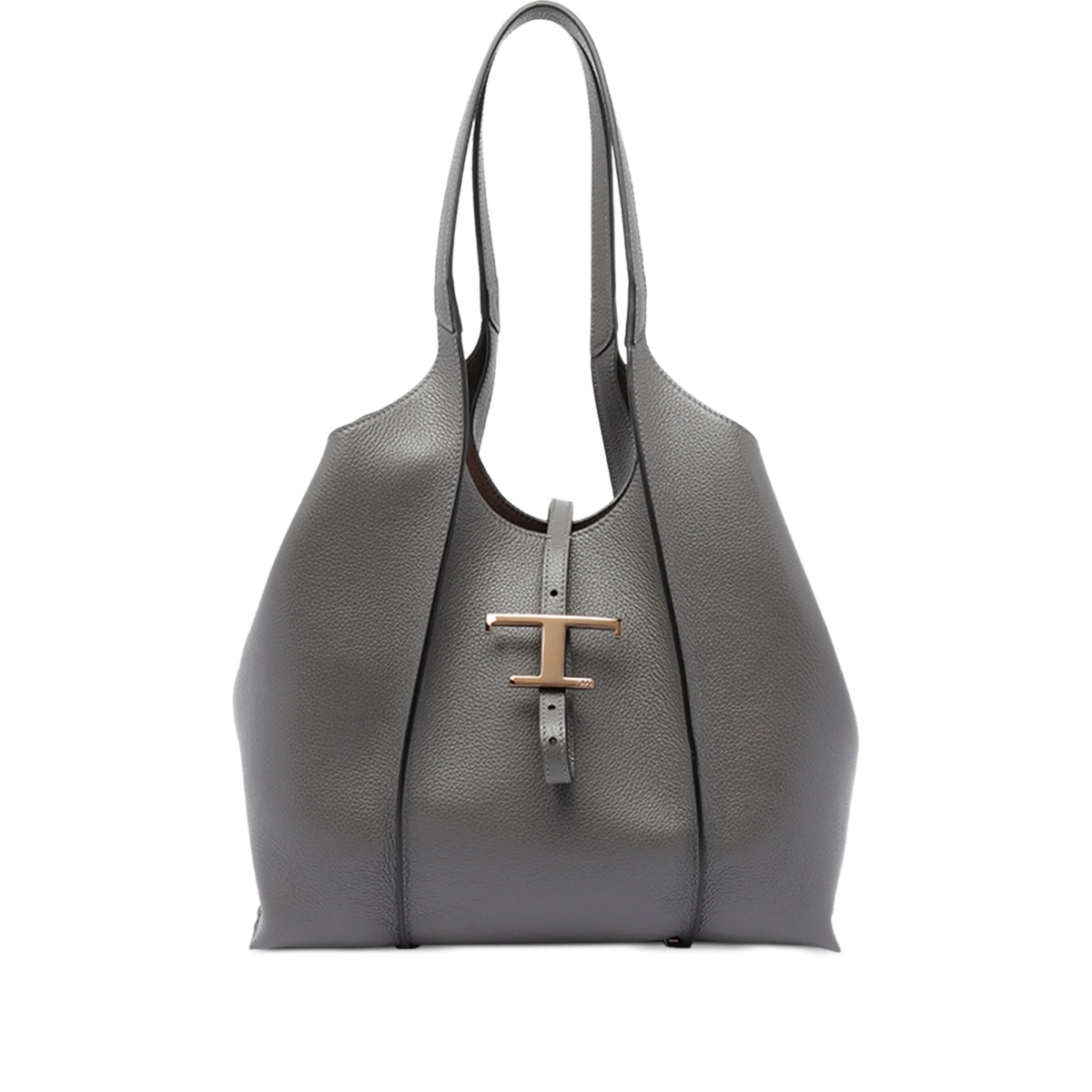 T-clasp leather tote bag