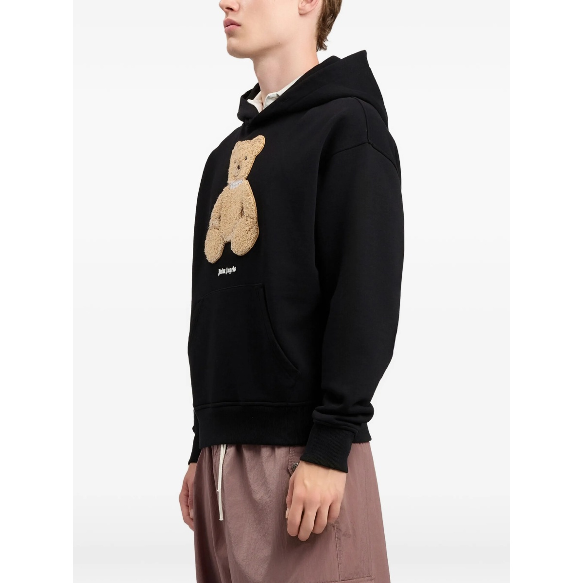 textured bear graphic hoodie - Img 4
