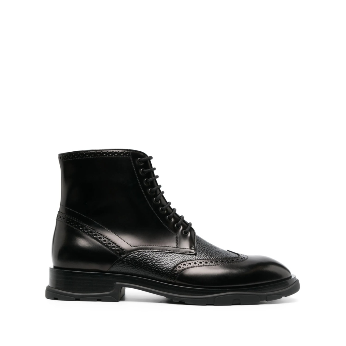 textured lace-up boots