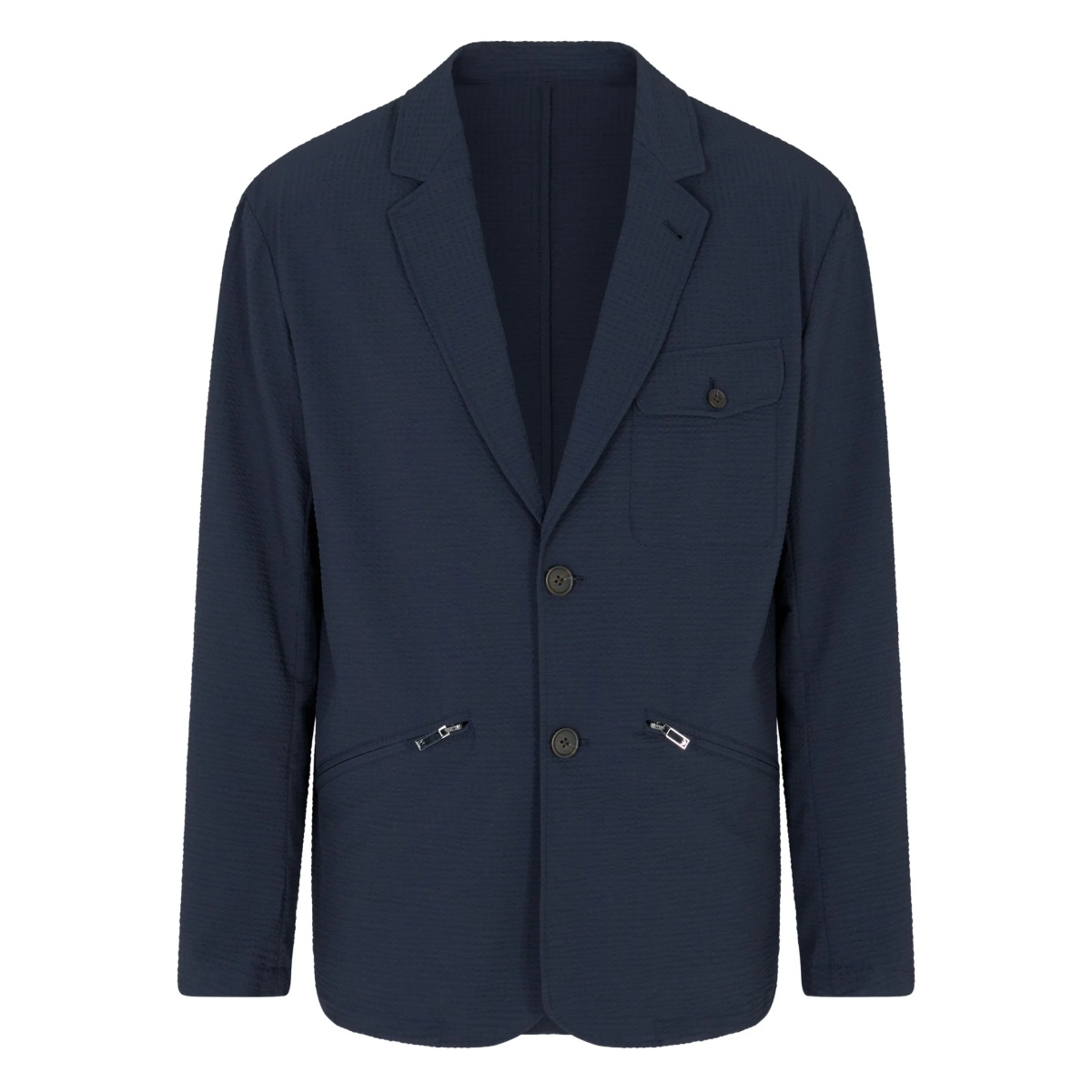 textured zip-pockets blazer