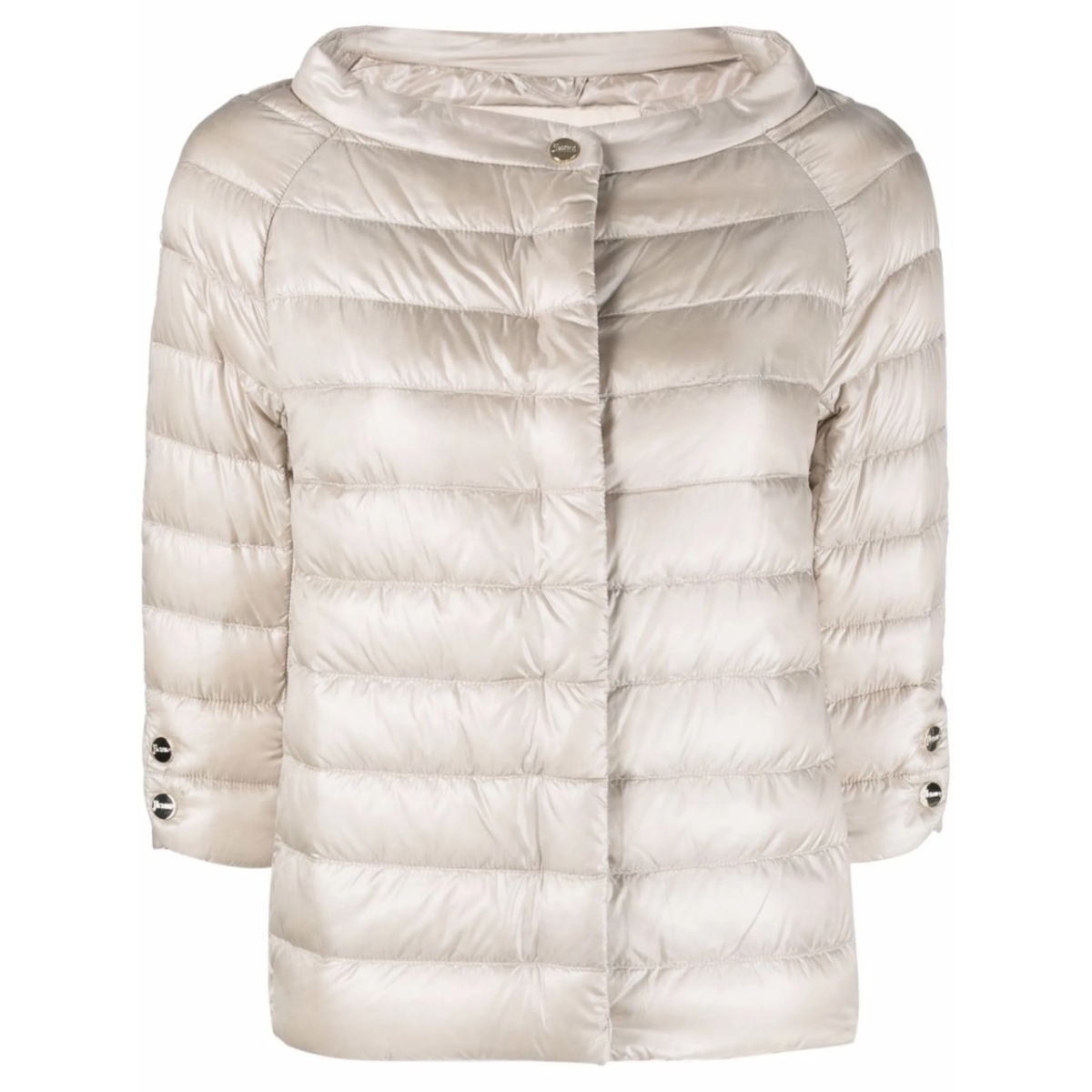 three-quarter-length sleeve puffer jacket