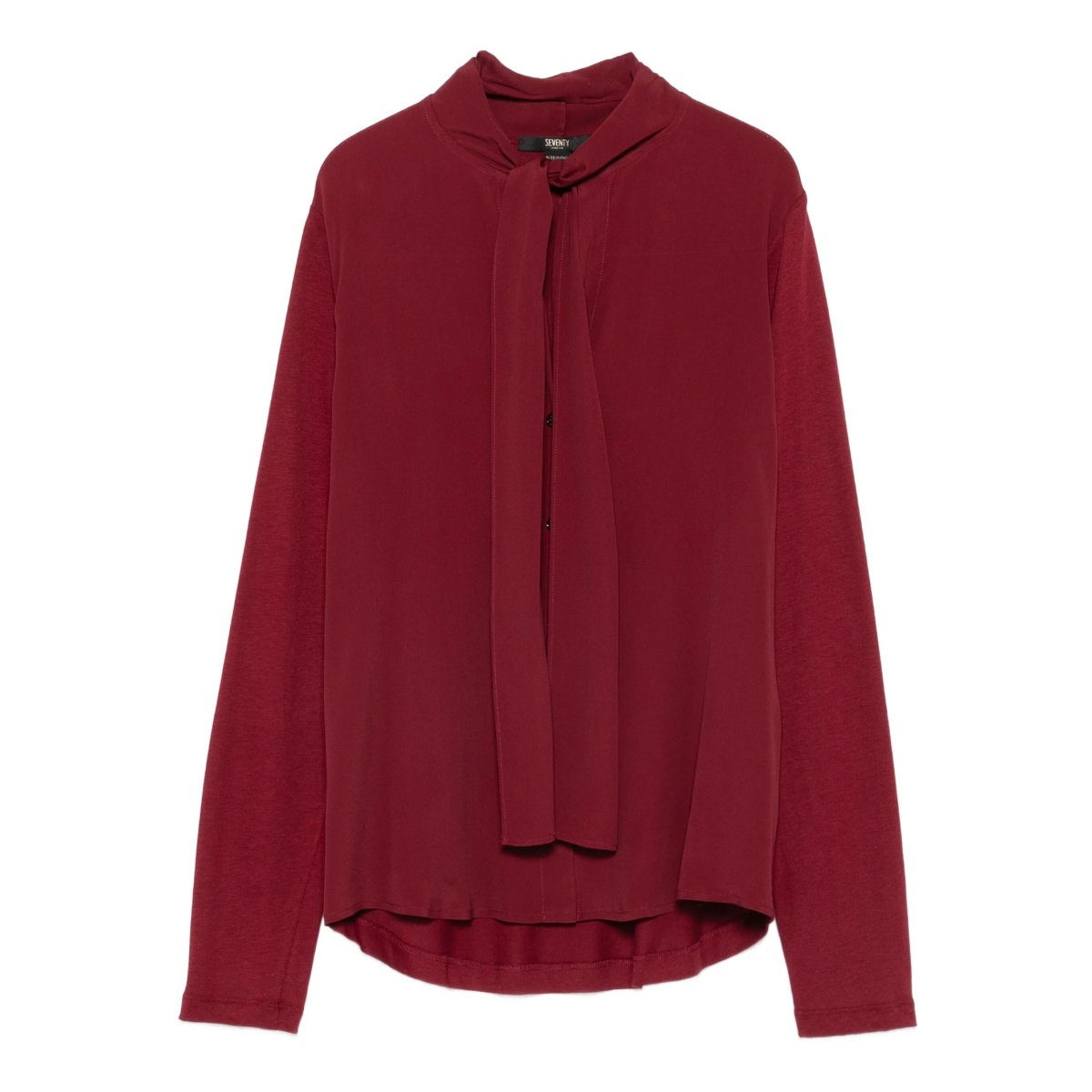 tie-neck long-sleeve shirt