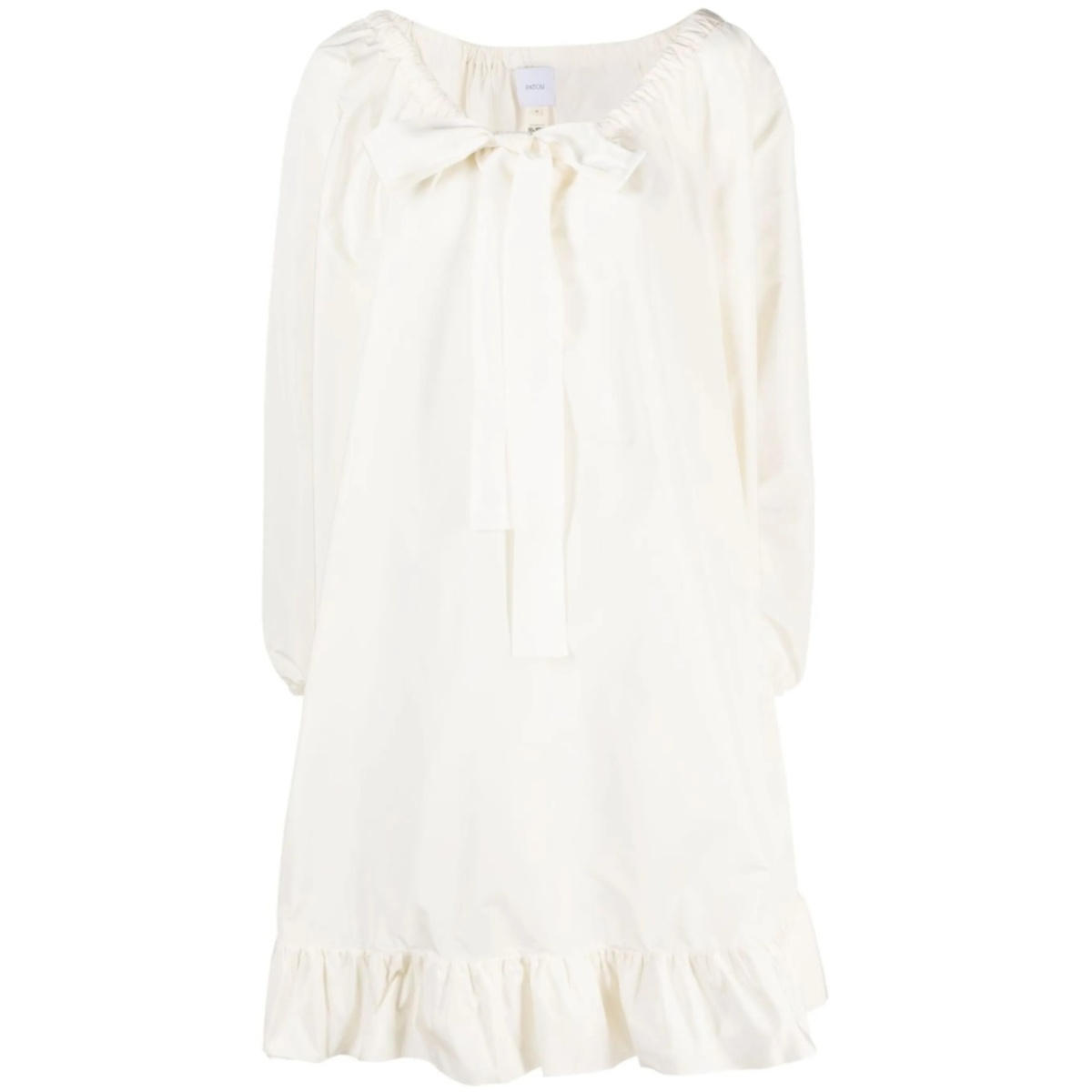 tie-neck ruffled minidress