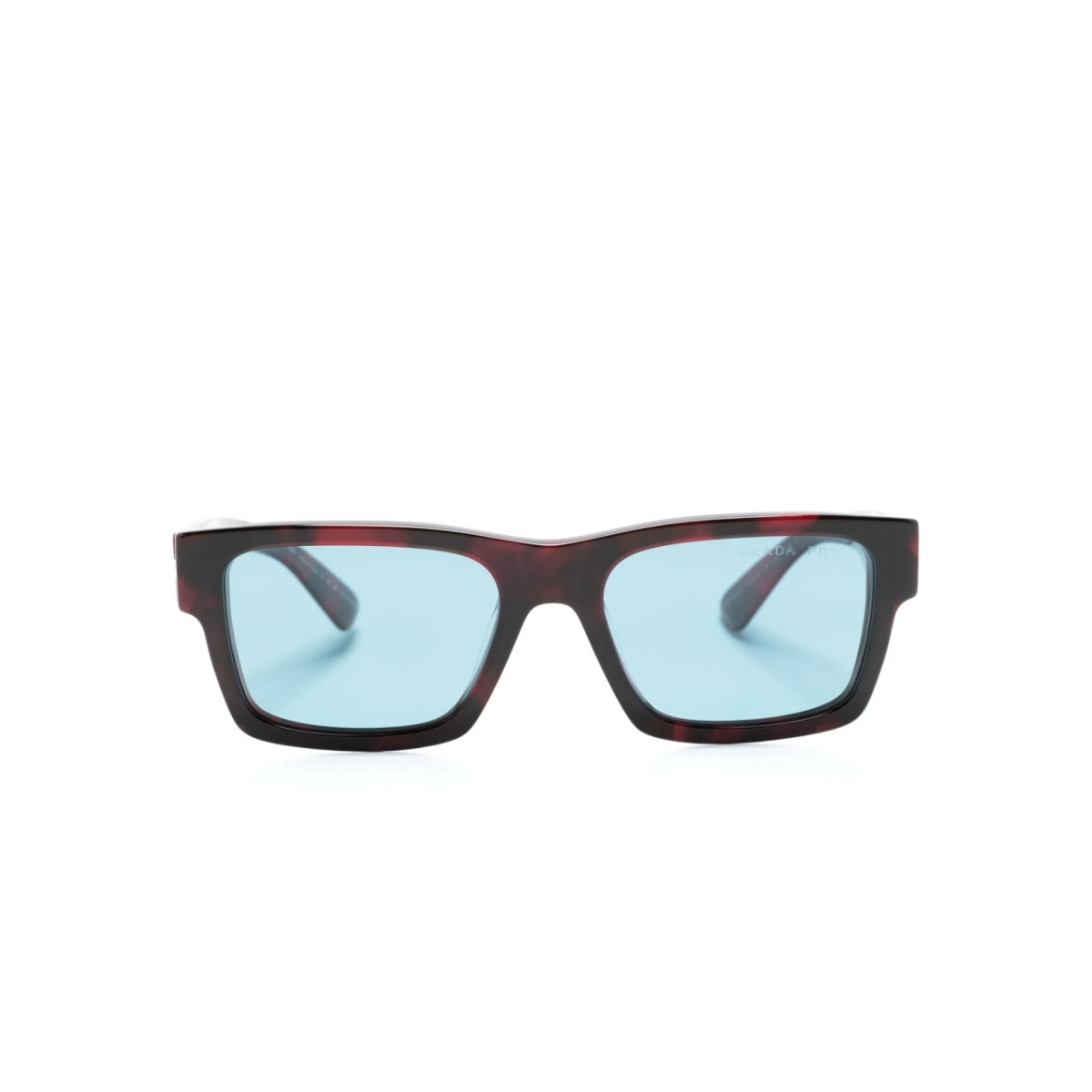 tortoiseshell-effect rectangle-frame sunglasses
