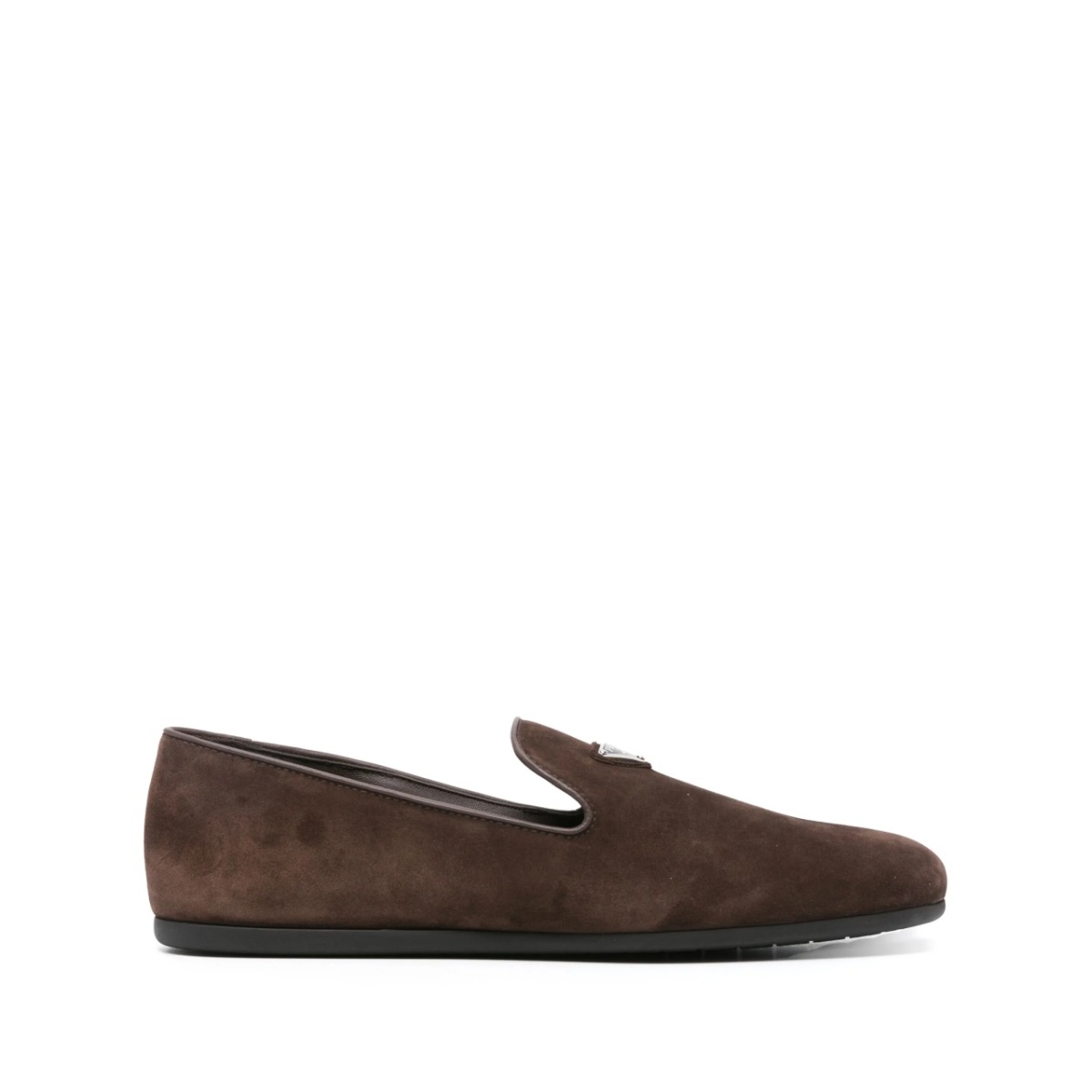 triangle-logo suede loafers