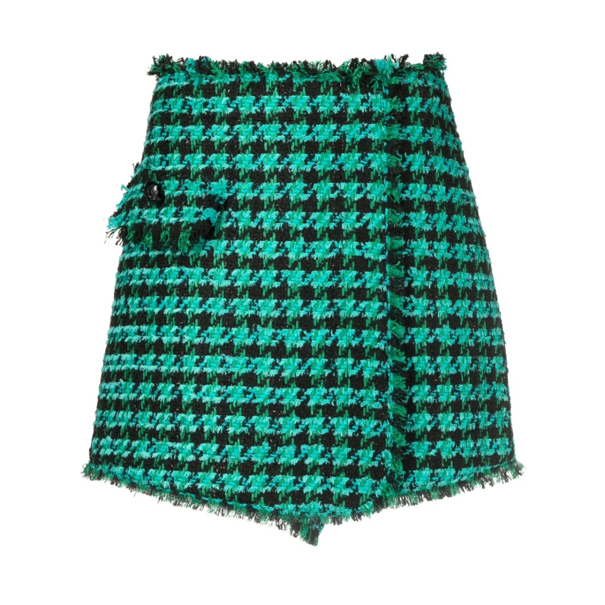 tweed houndstooth-pattern shorts