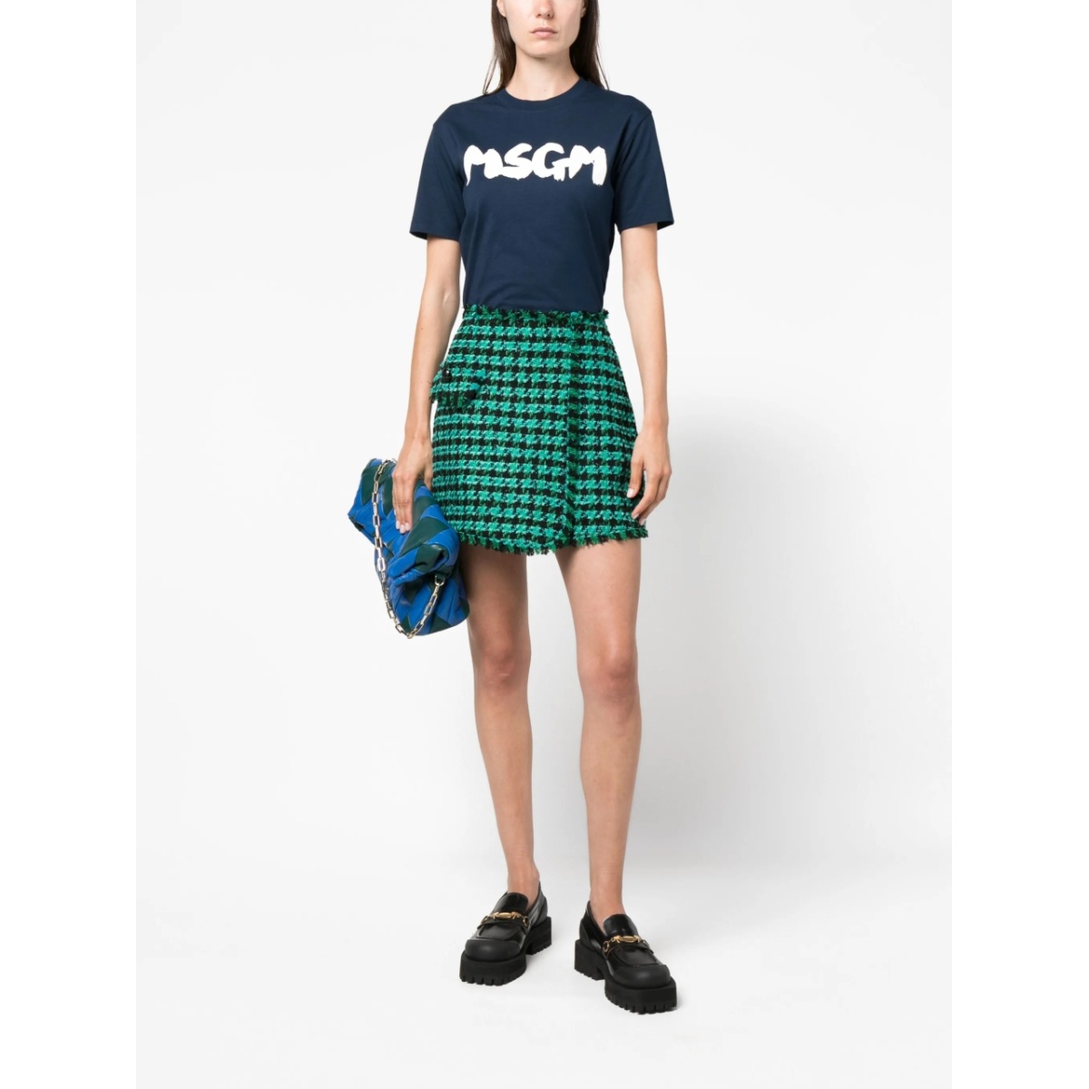 tweed houndstooth-pattern shorts - Img 2