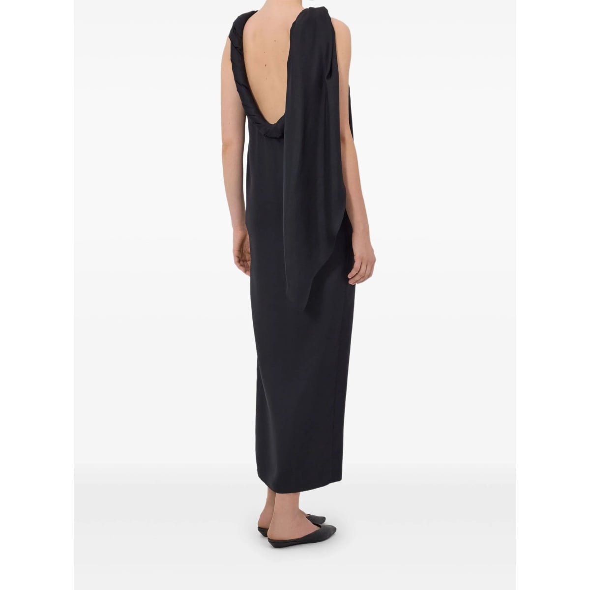 twisted-collar midi dress - Img 4