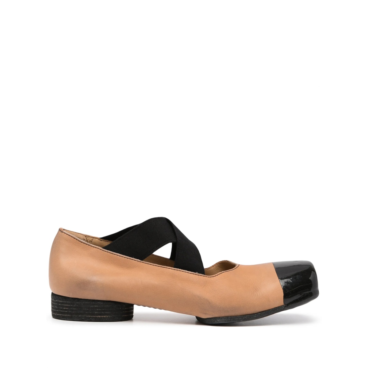 two-tone square-toe ballerinas