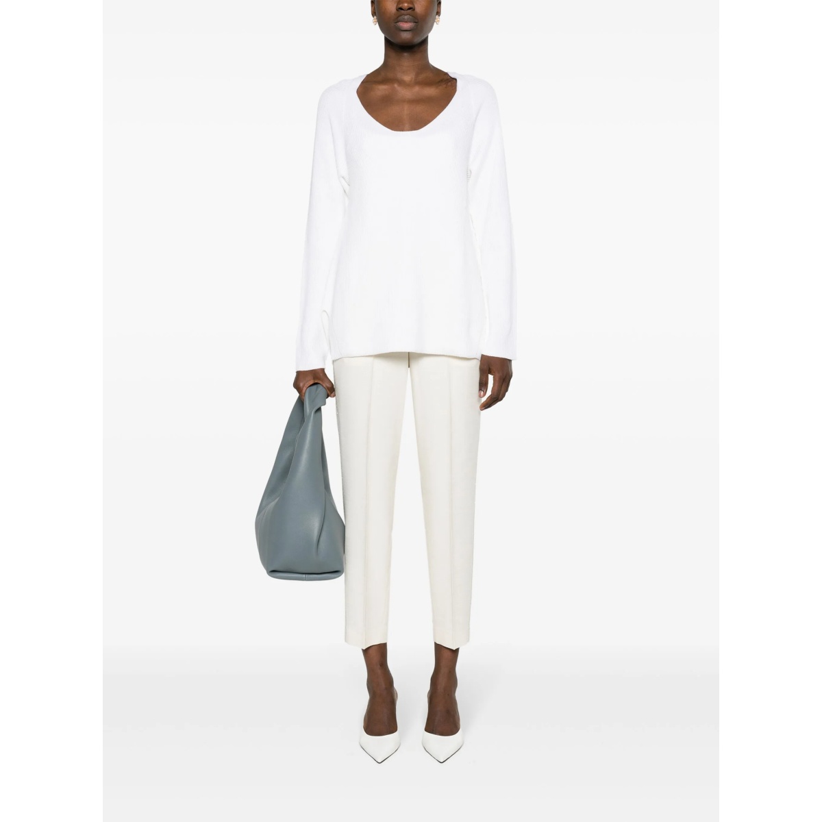 U-neck ribbed-knit jumper - Img 2