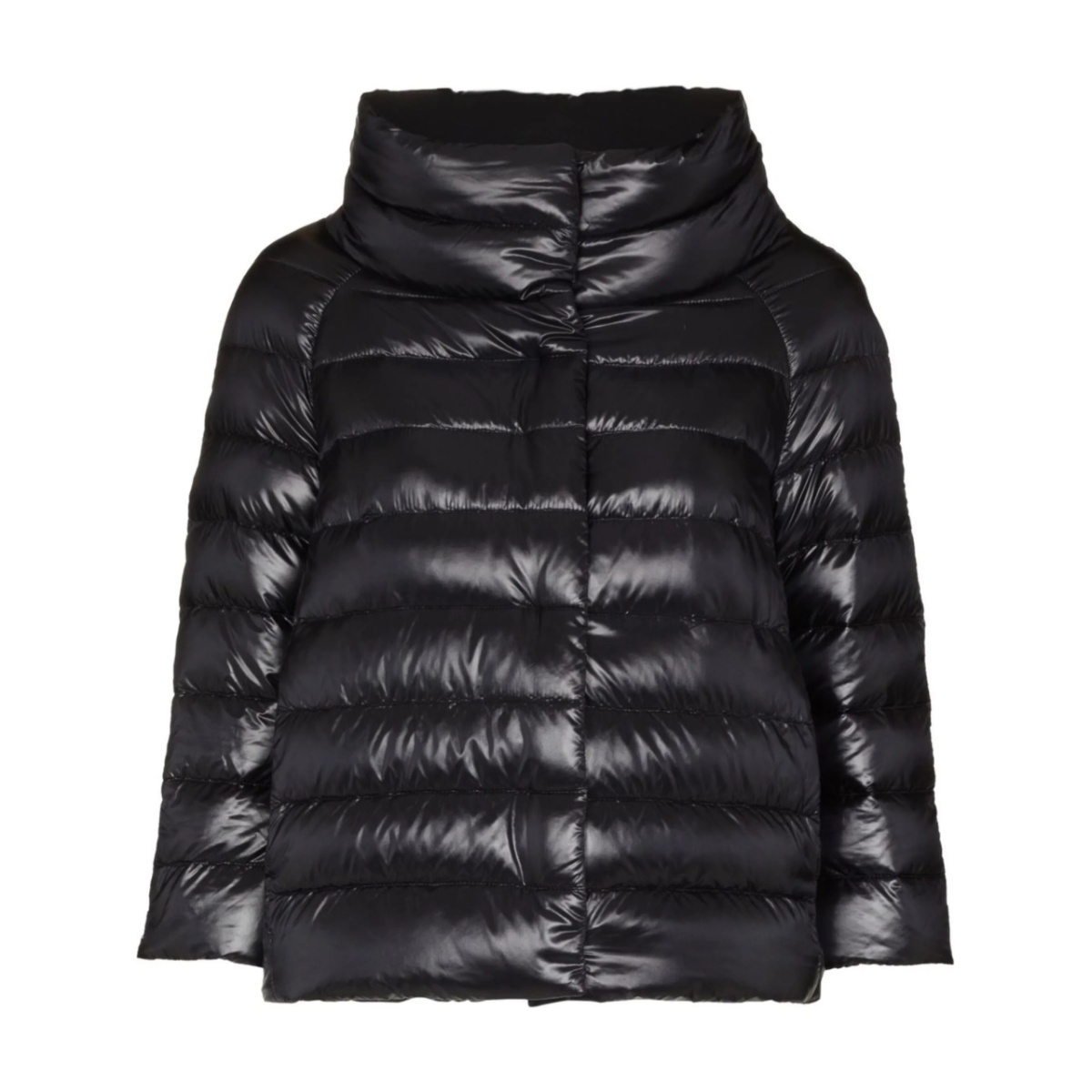 Ultralight quilted high-shine puffer jacket