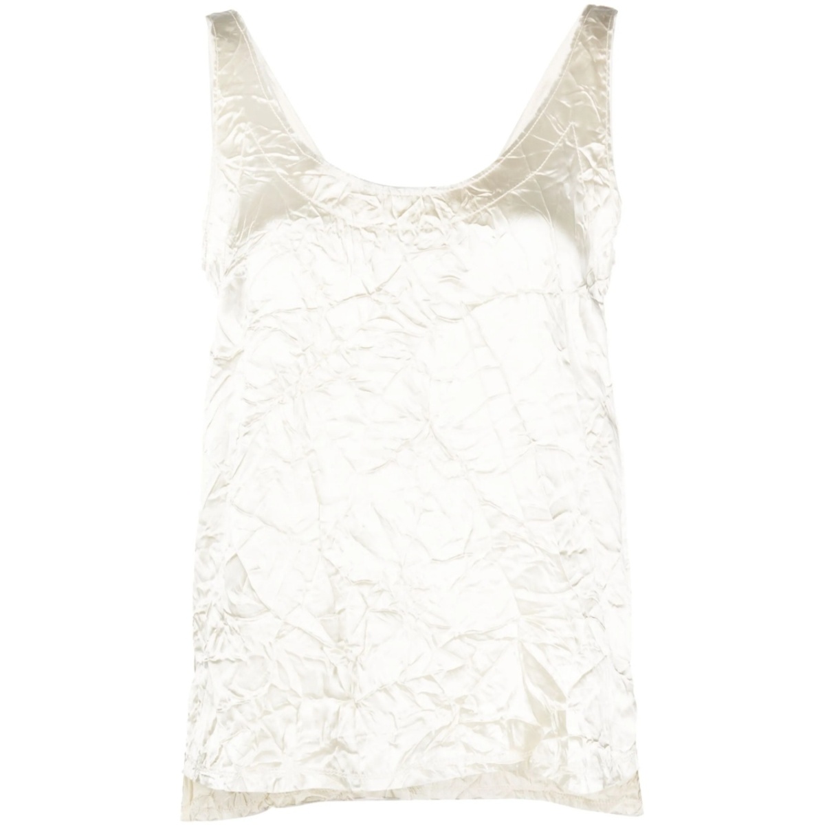 V-back crinkled-effect top