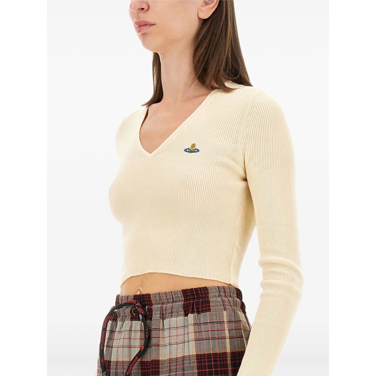 V-neck logo-embroidery sweater - Img 3