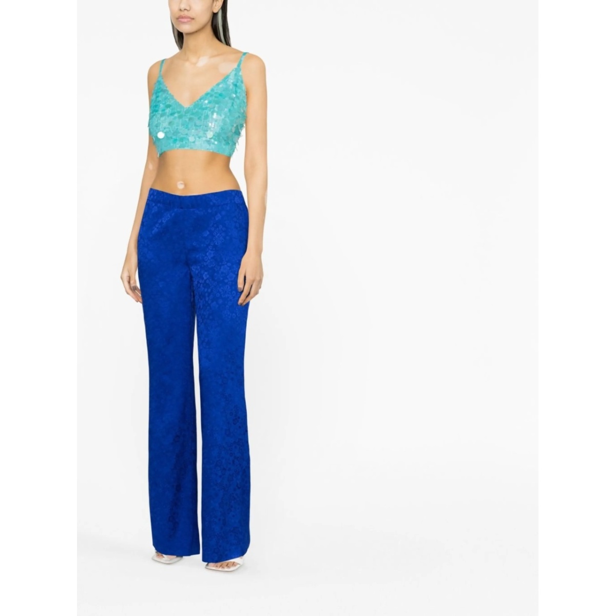 V-neck sequin embellished crop top - Img 3