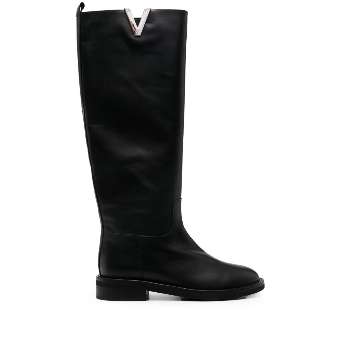 V-plaque knee-length boots