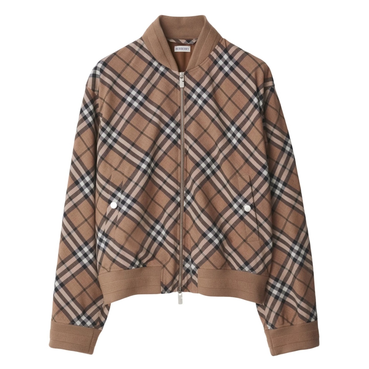 Vintage Check zip-up bomber jacket