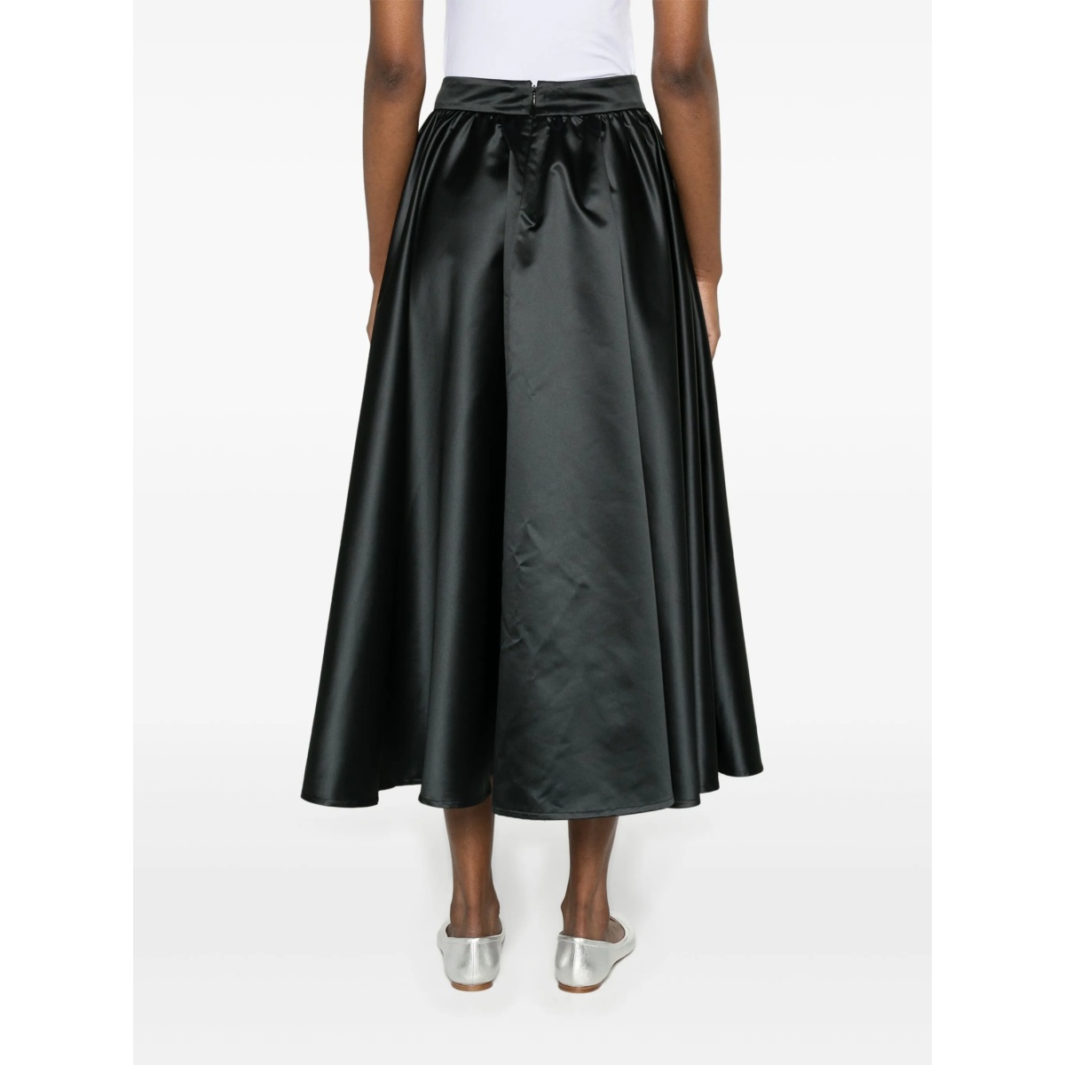 Volume satin midi skirt - Img 4
