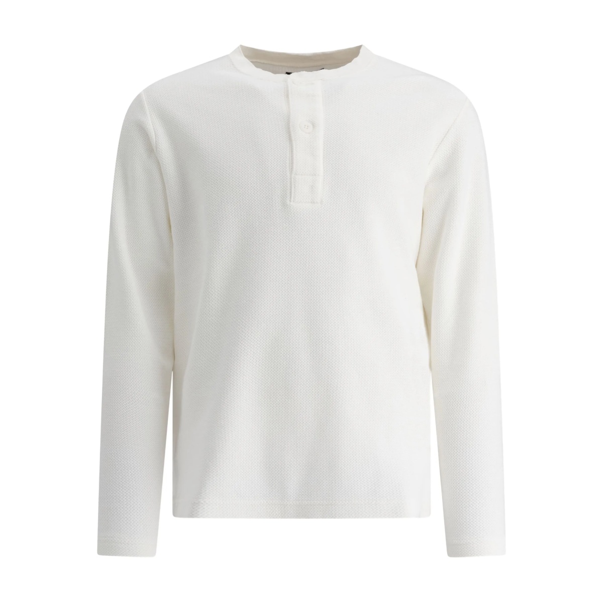 waffle-textured henley T-shirt