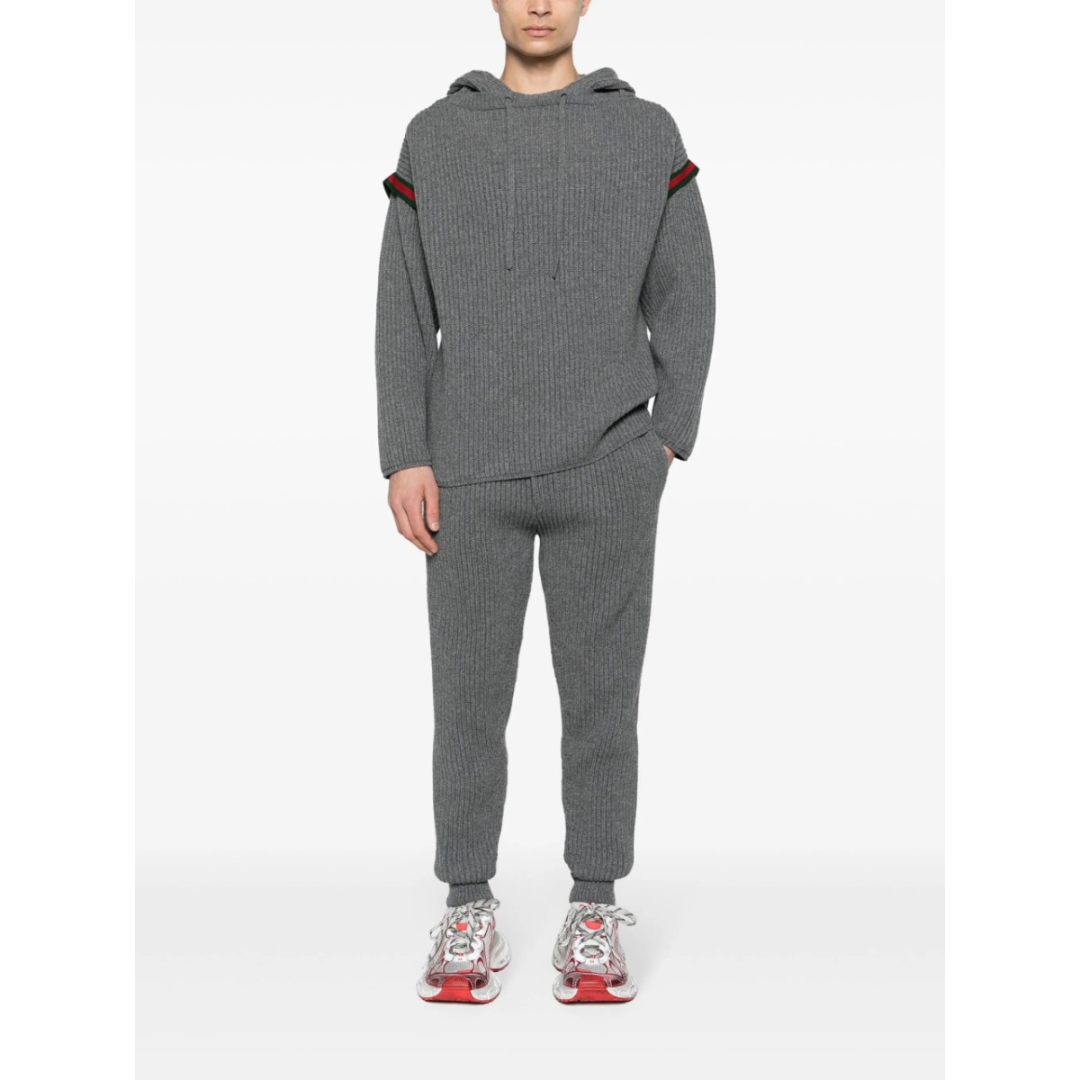 Web-stripe ribbed hoodie - Img 2