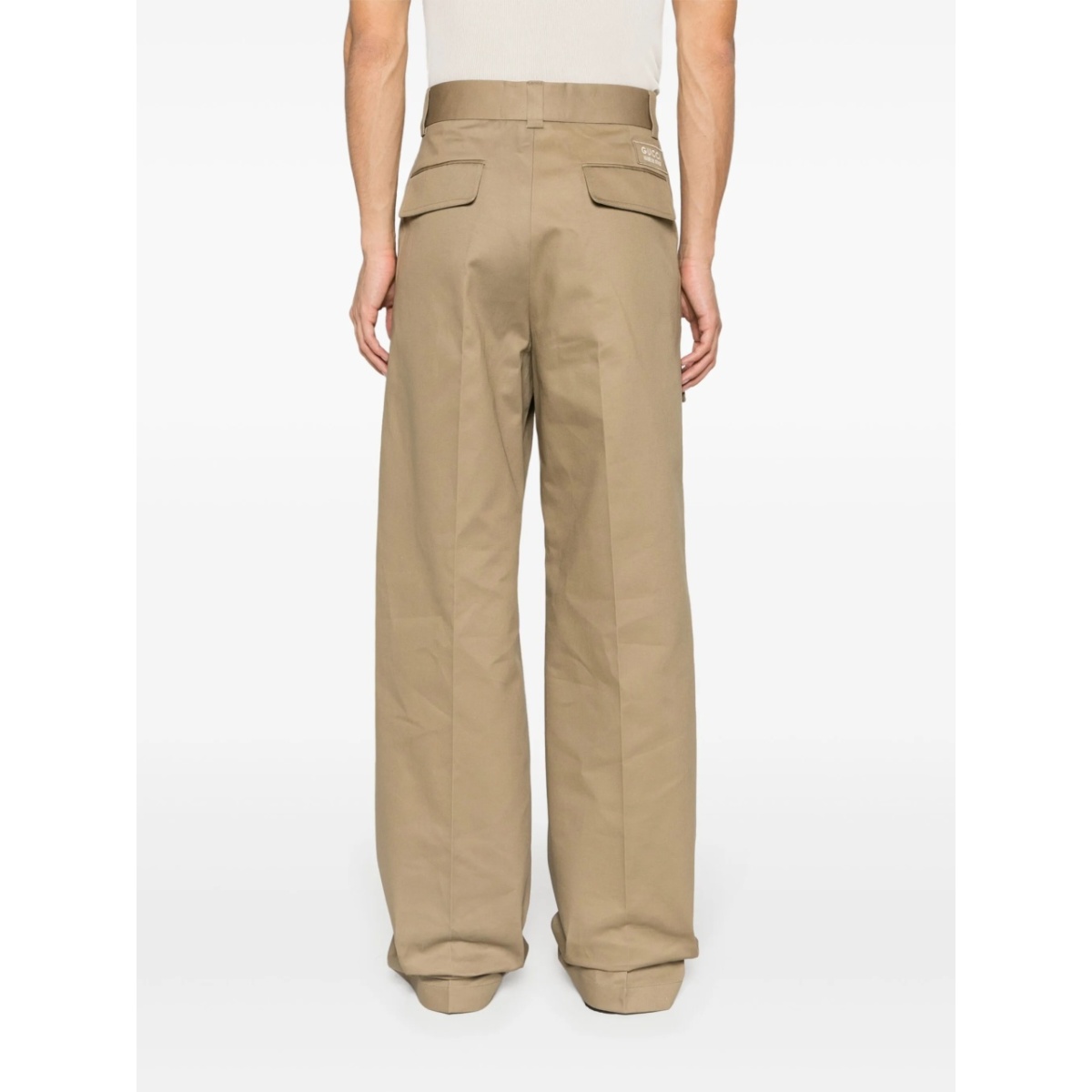 wide-leg cotton cargo trousers - Img 4
