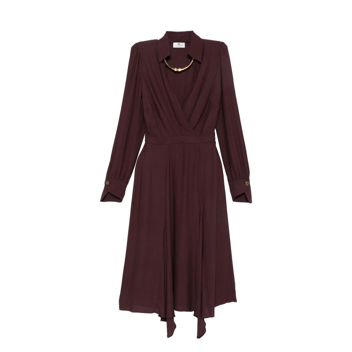 wrap-design flared dress