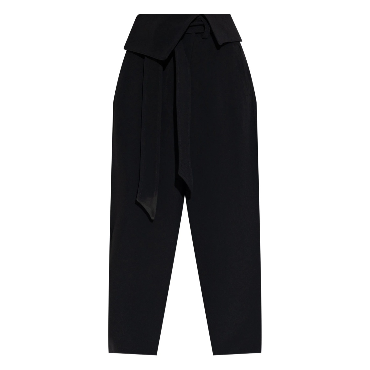 wrap-effect belted trousers