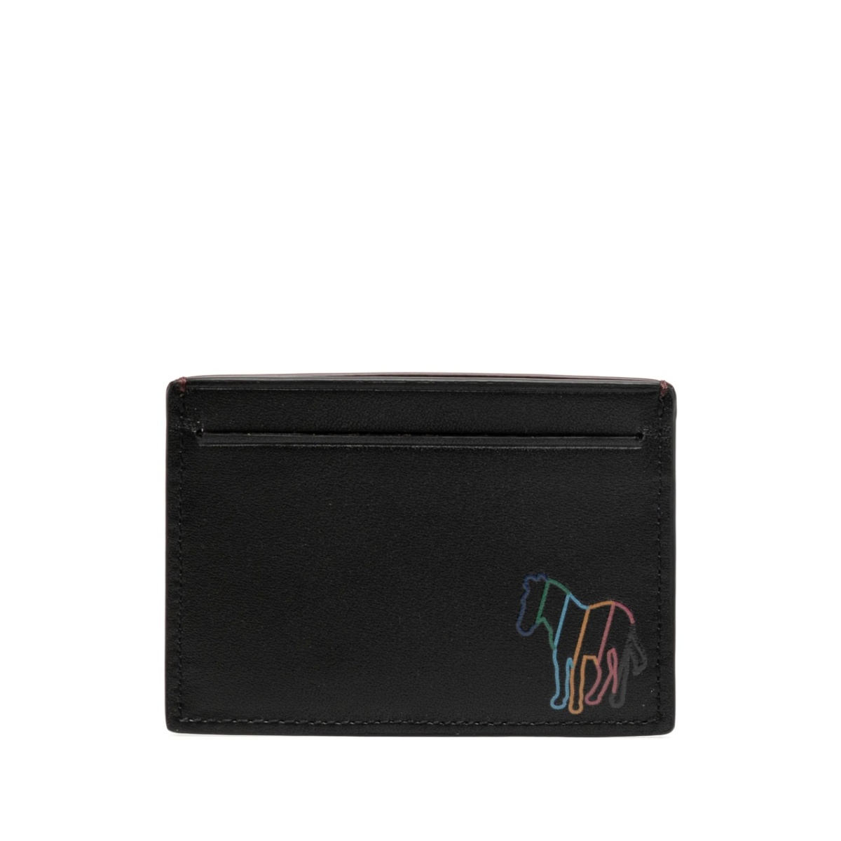 Zebra-print leather cardholder