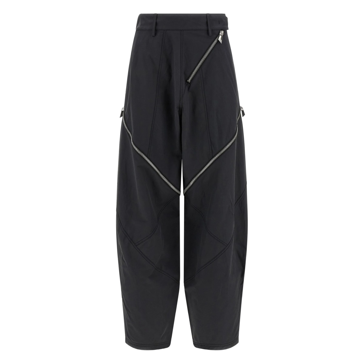 zip-details tapered trousers
