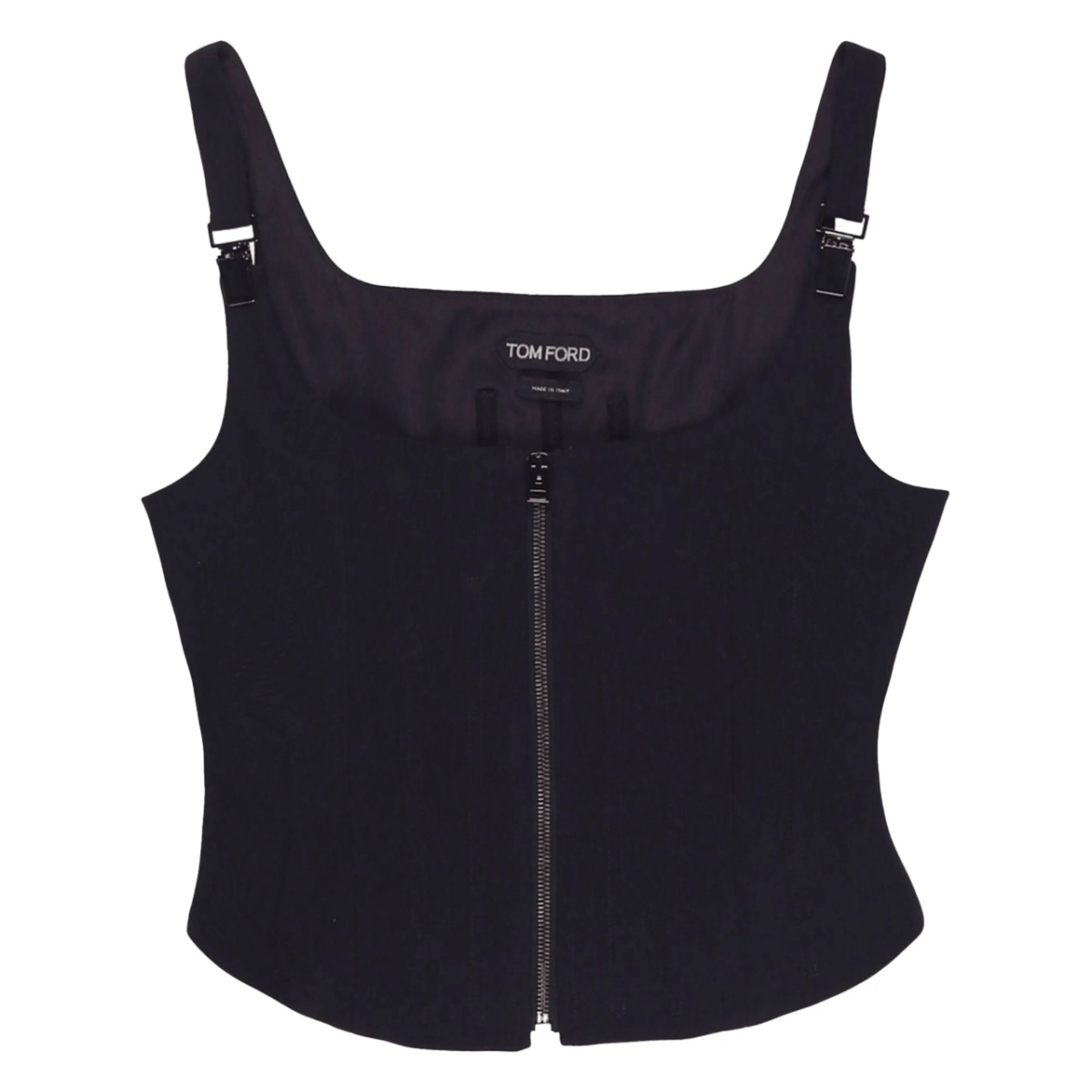 zip-up corset tank top