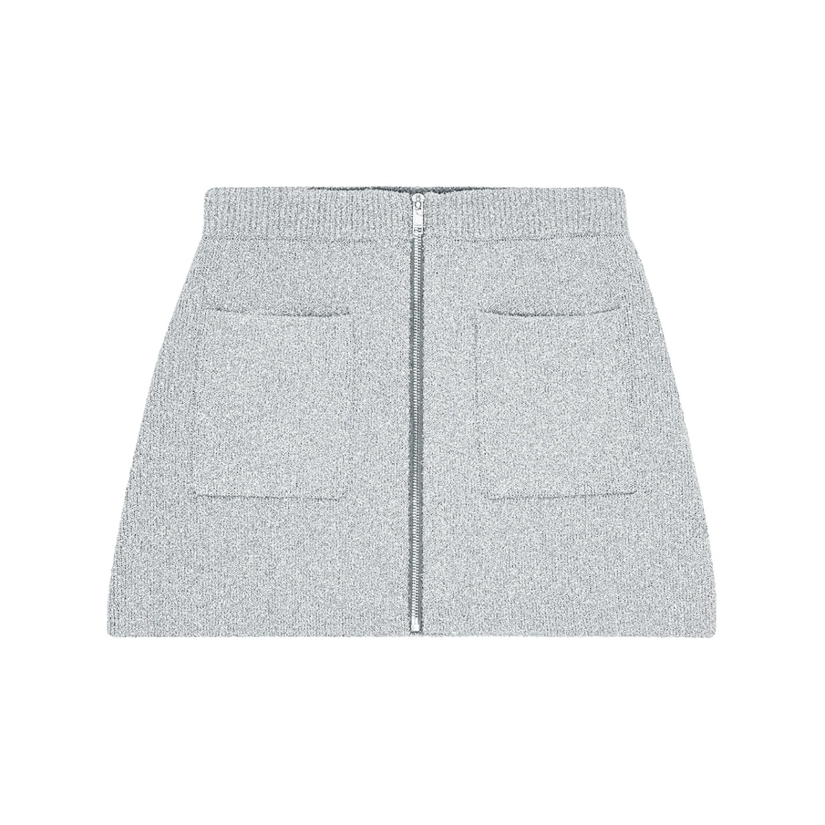 zip-up knit skirt