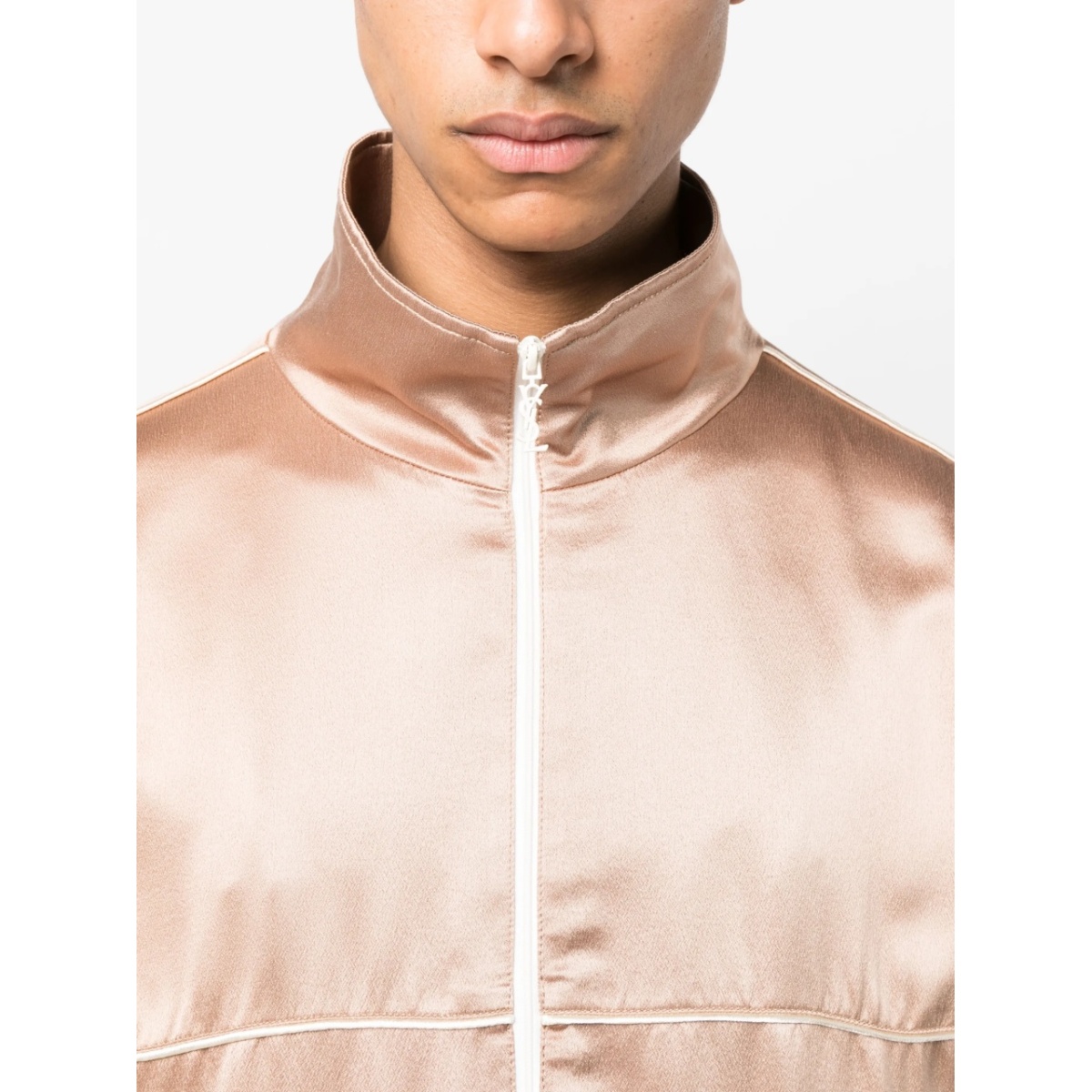 zip-up silk track jacket - Img 5