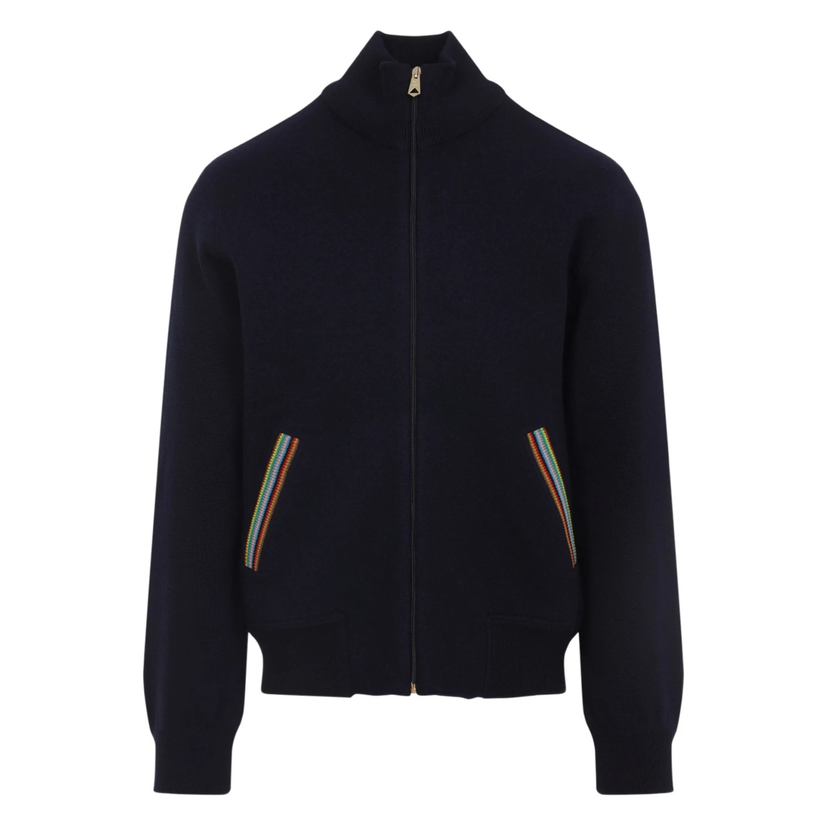 zip-up striped jacket